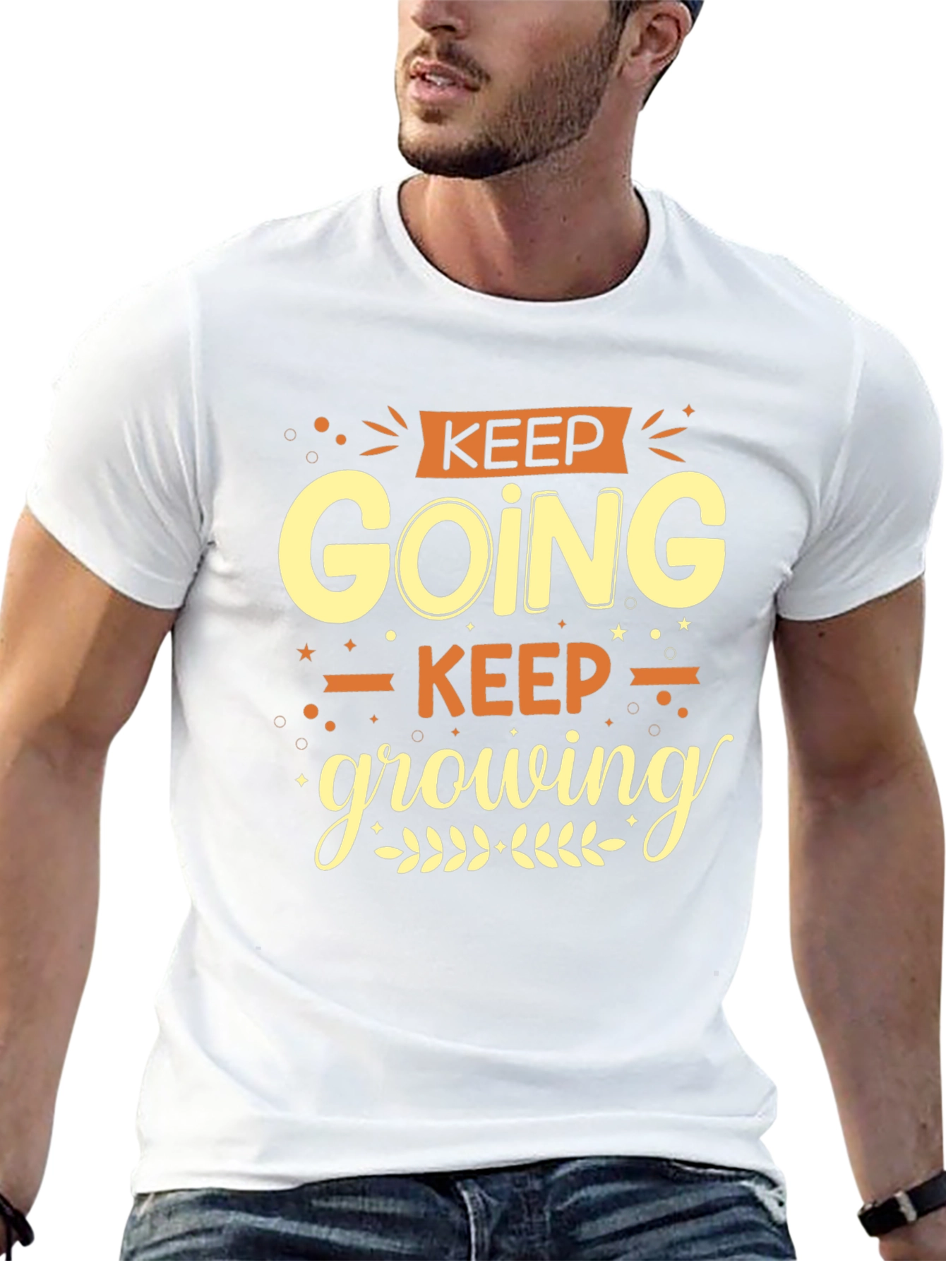 Keep Going Keep Growing Black Graphic Tee