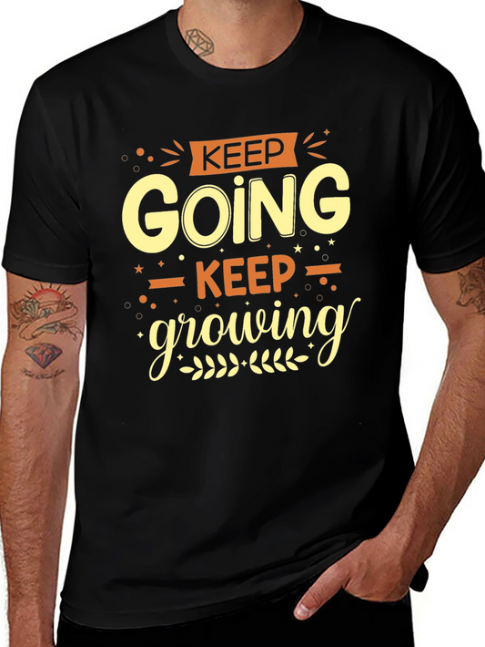 Keep Going Keep Growing Black Graphic Tee