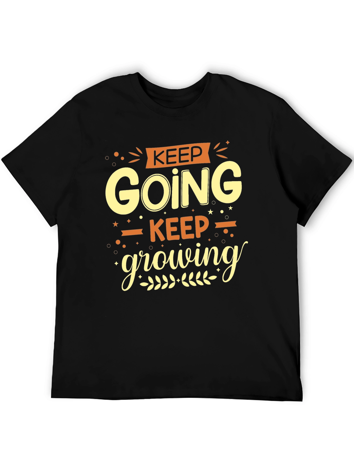 Keep Going Keep Growing Black Graphic Tee