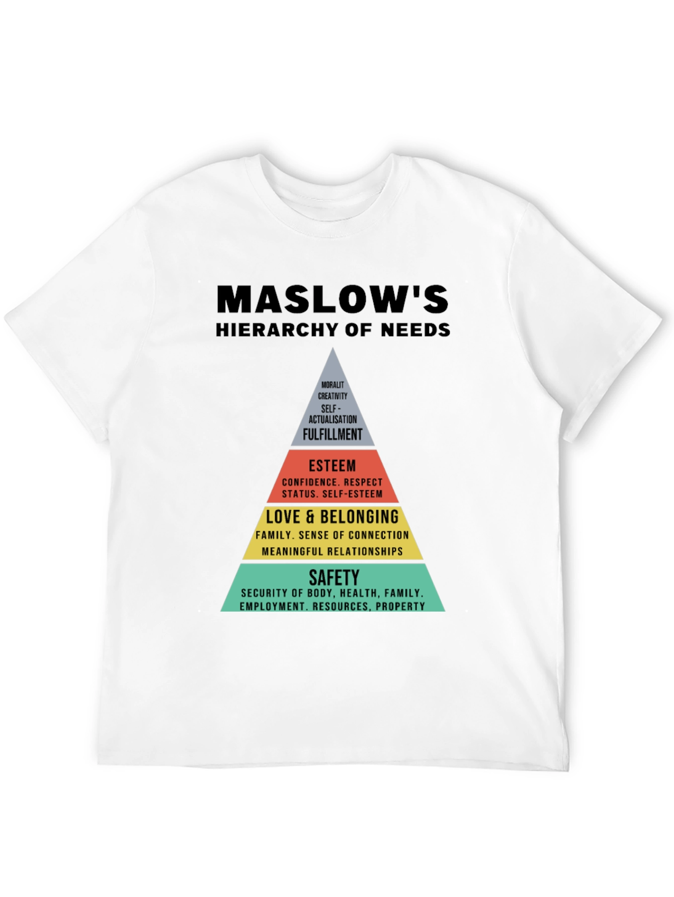 Maslows Hierarchy of Needs Graphic T-Shirt