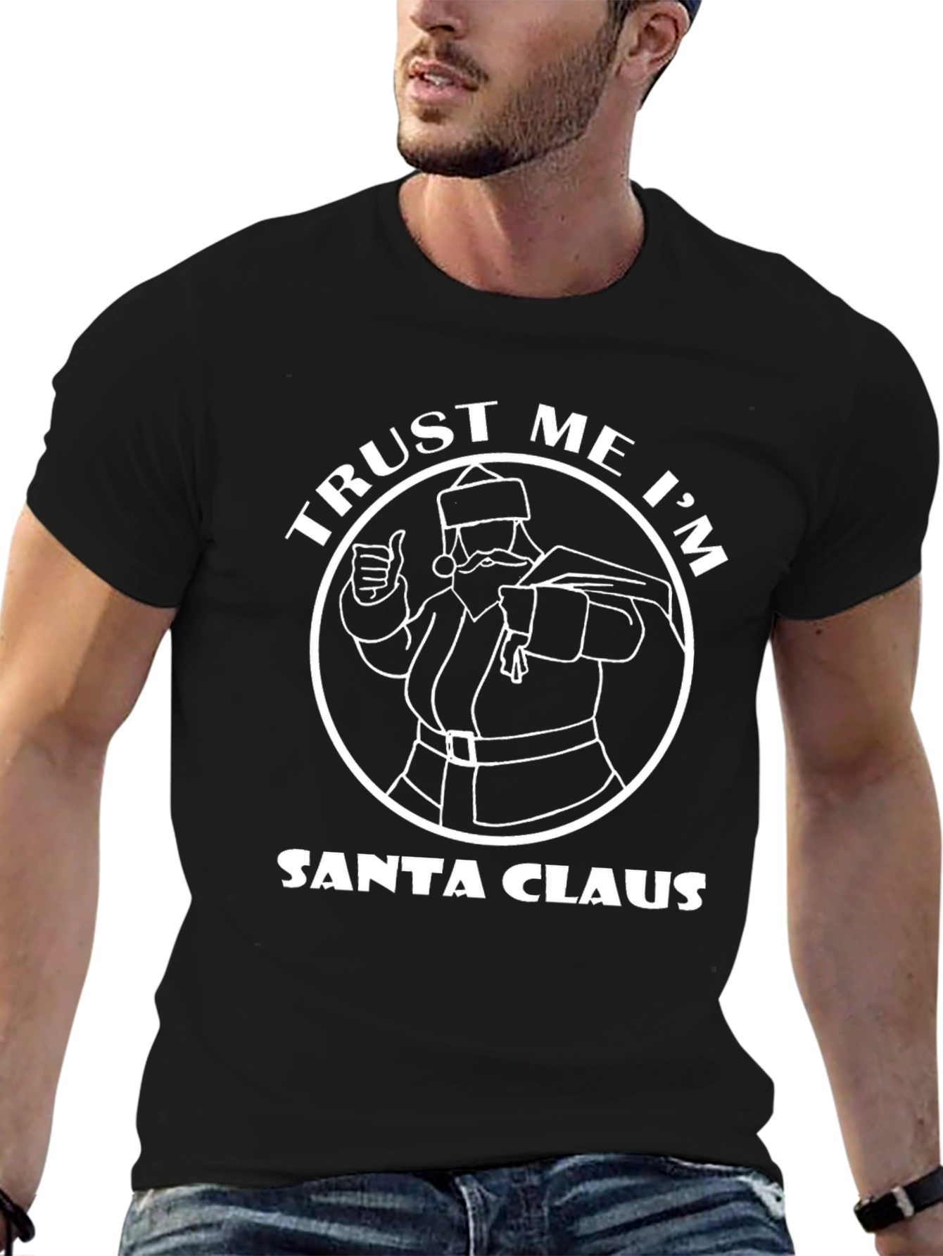 Trust Me Im Santa Claus Black T-Shirt
