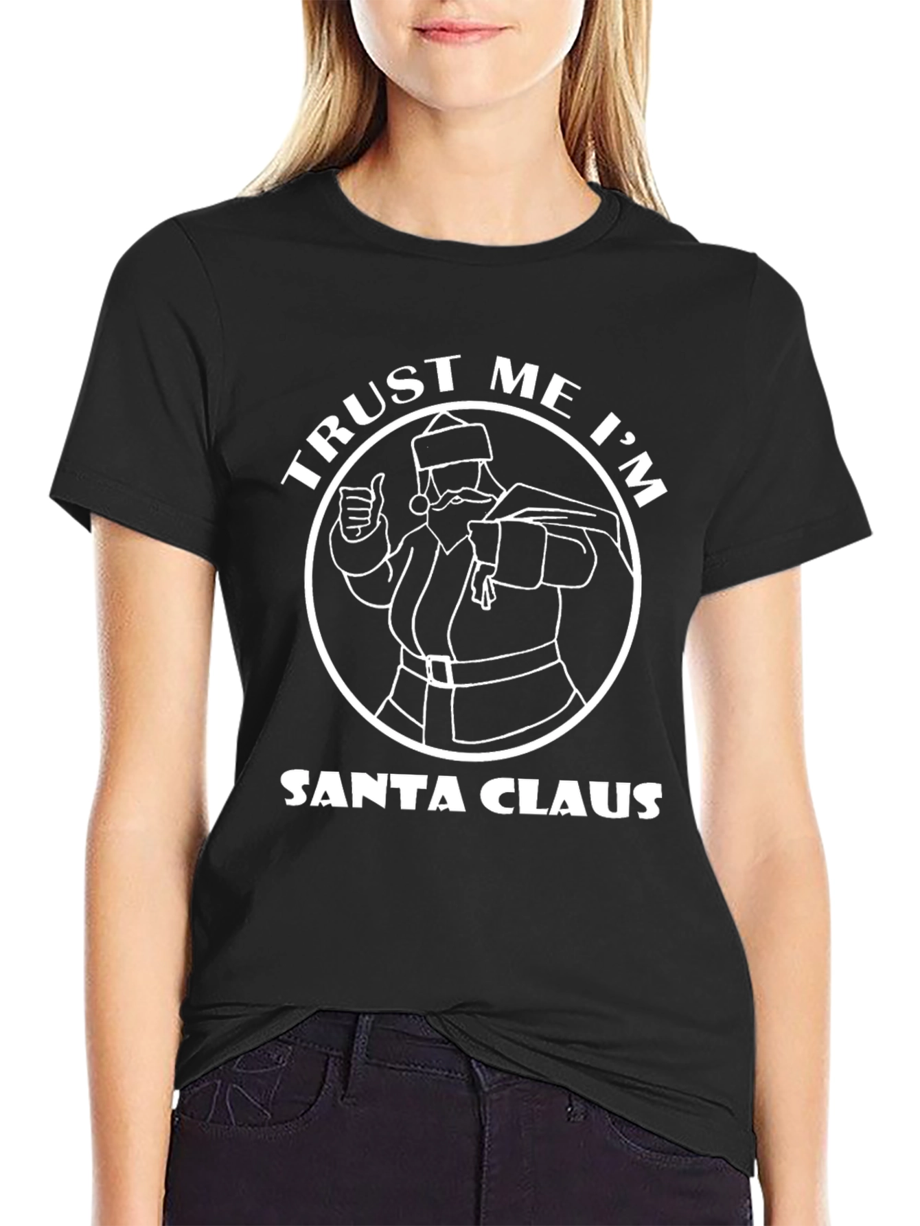 Trust Me Im Santa Claus Black T-Shirt