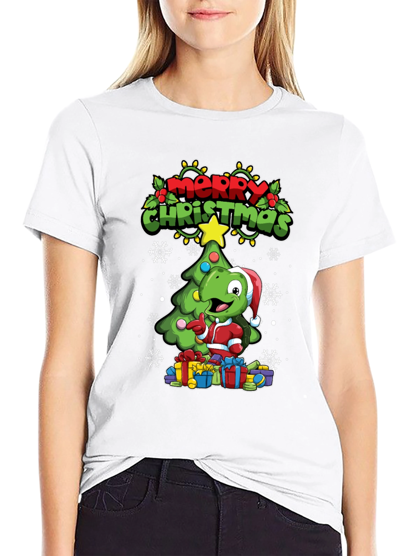 Festive Dino Christmas T-Shirt