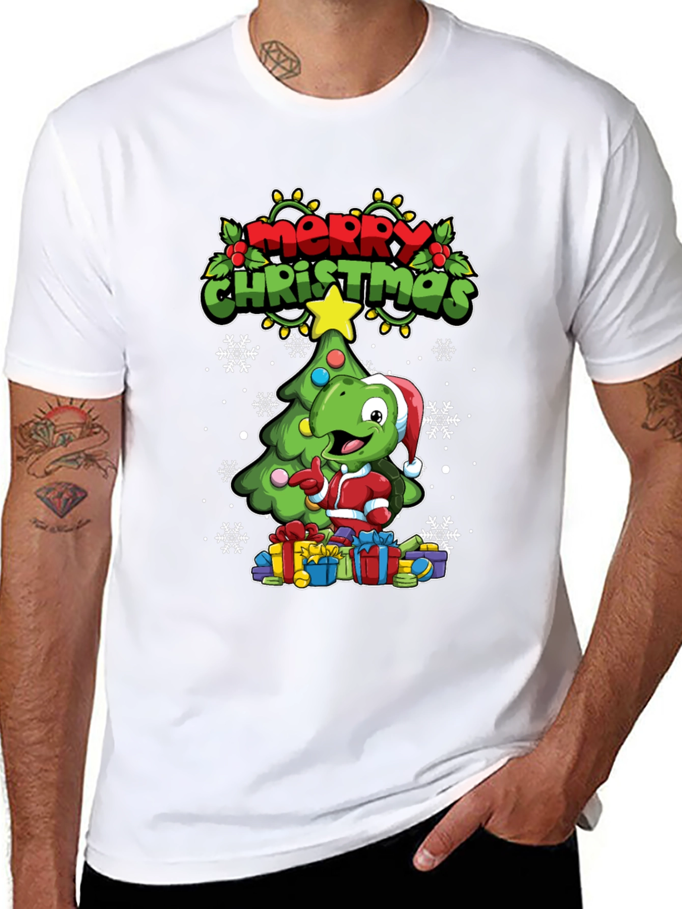 Festive Dino Christmas T-Shirt