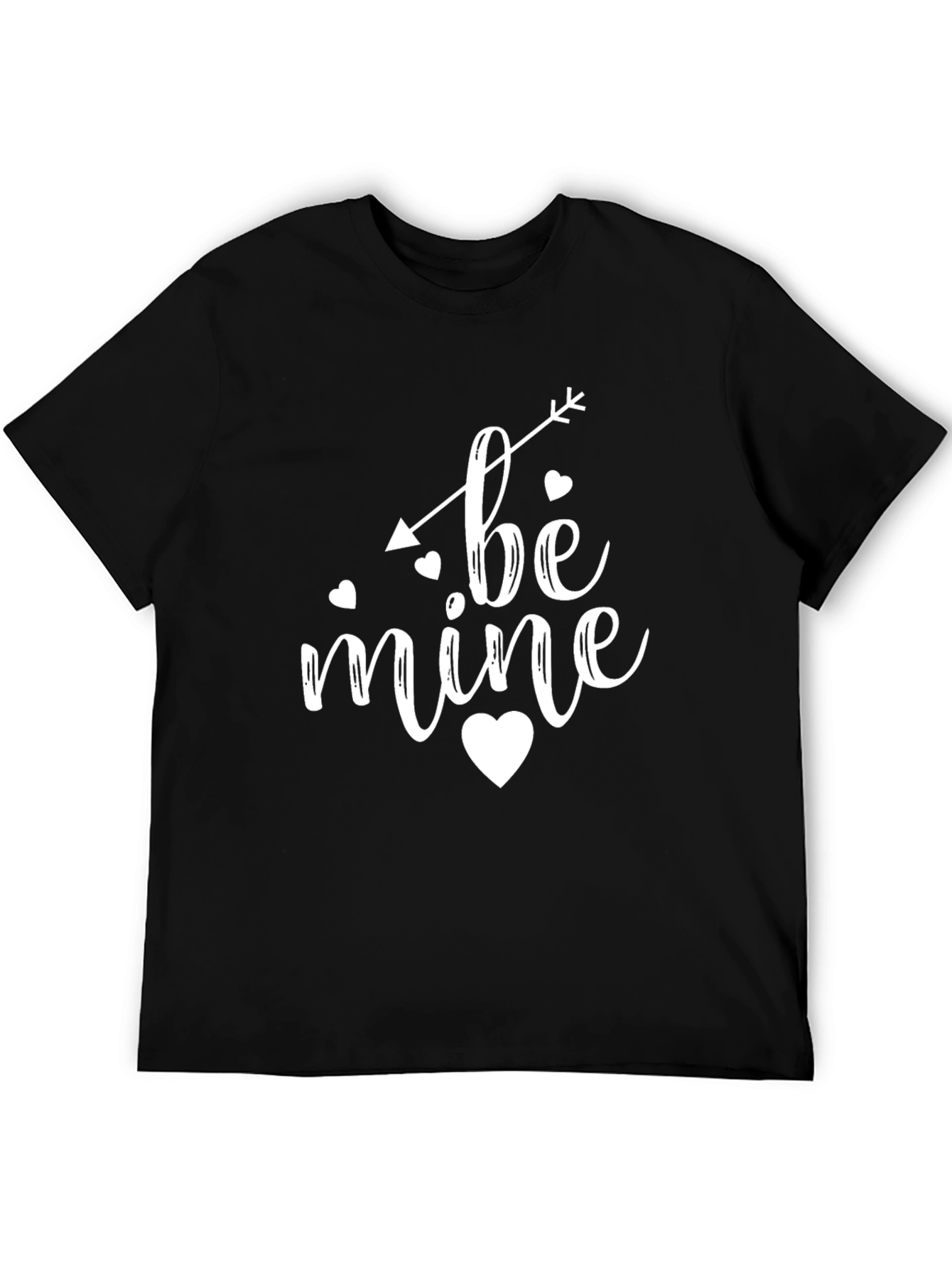 Be Mine Valentines Day Graphic Tee - Black