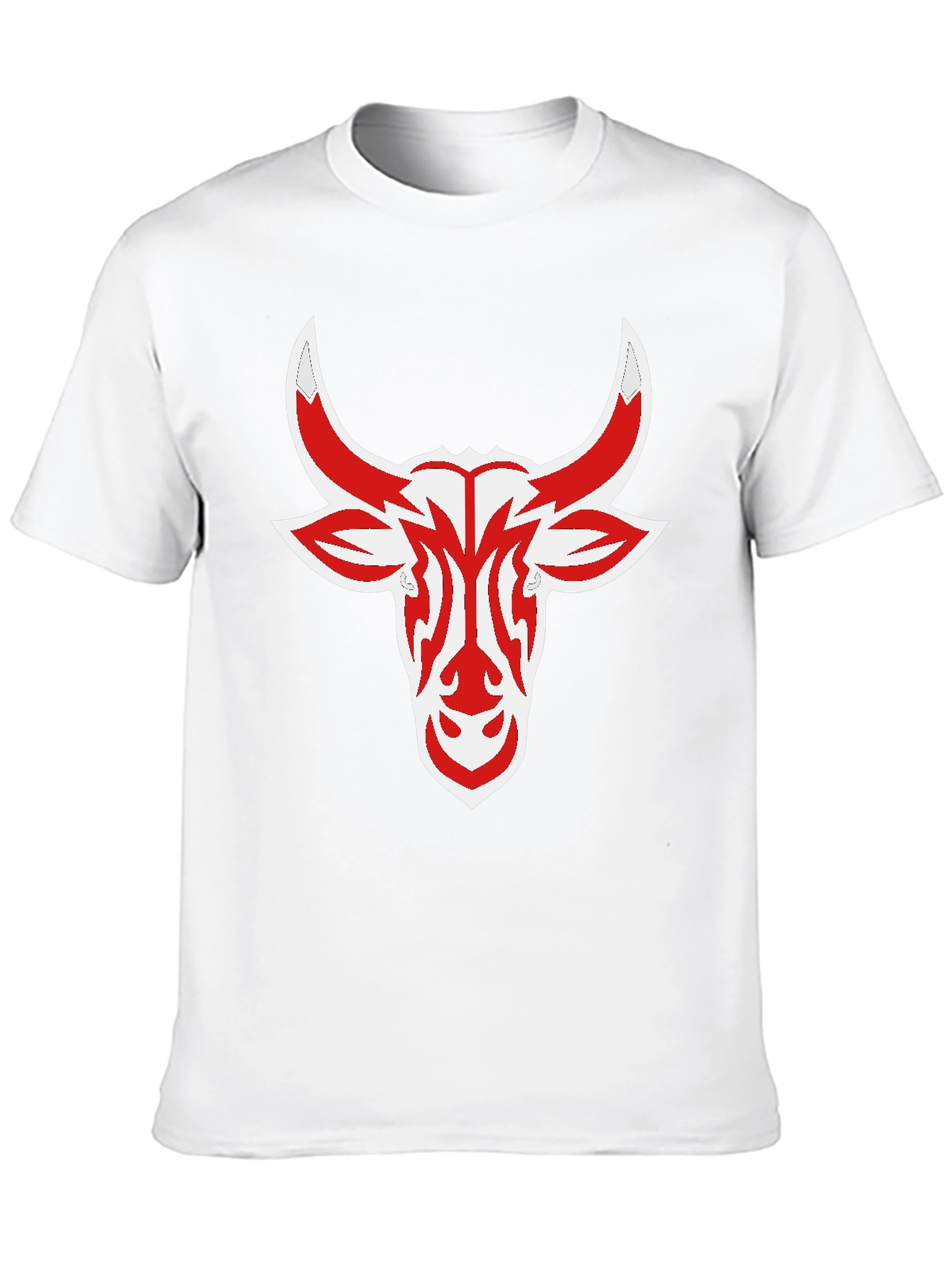 Black Tee with Red Bull Head Design