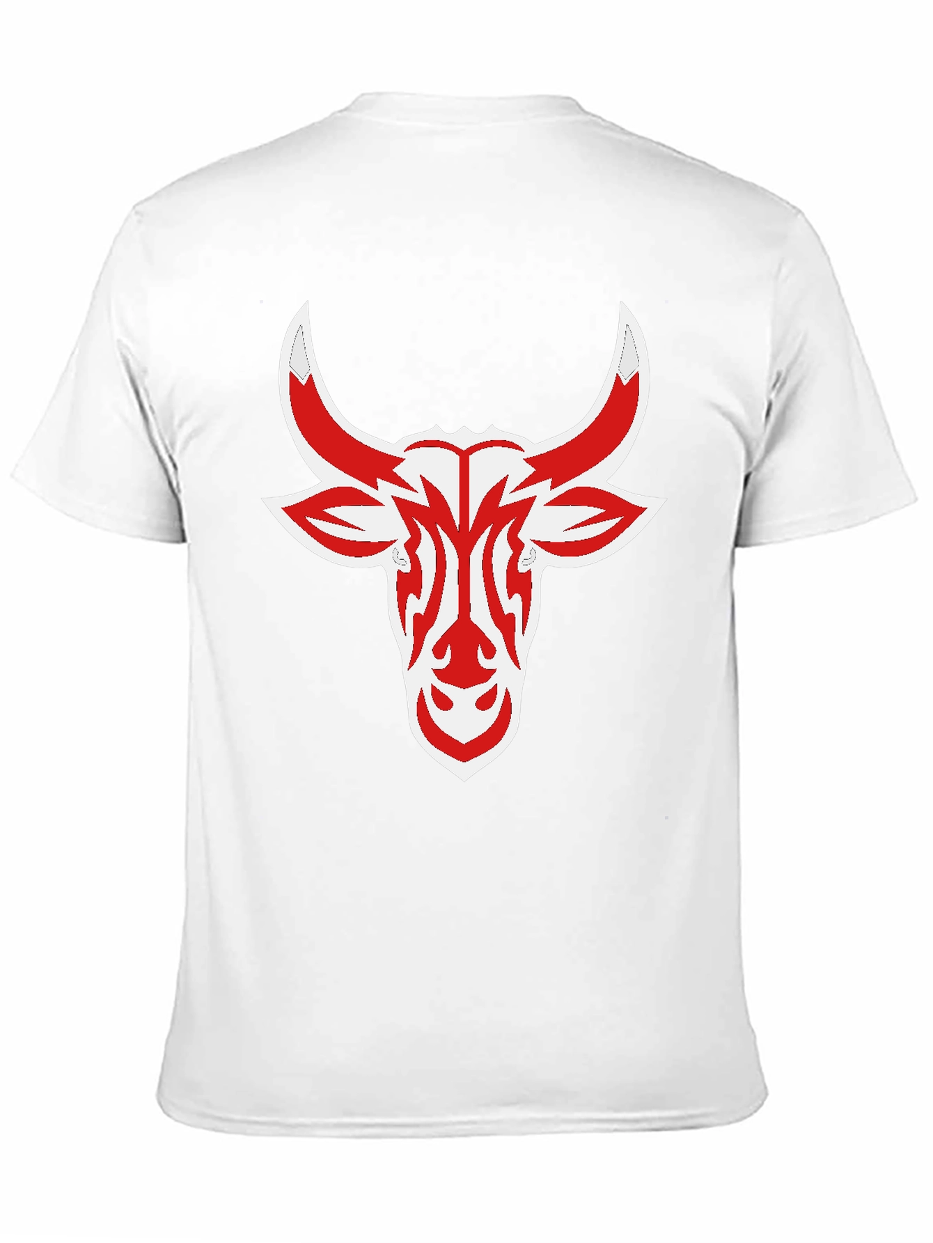 Black Tee with Red Bull Head Design