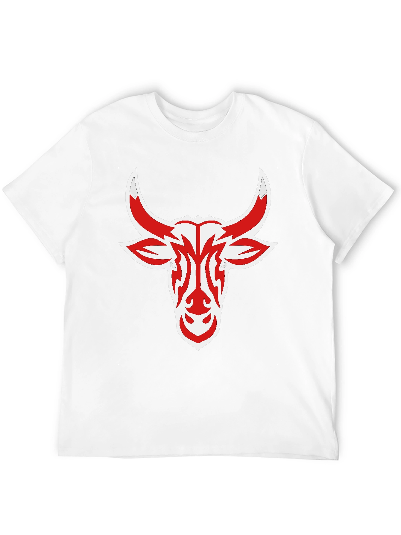 Black Tee with Red Bull Head Design