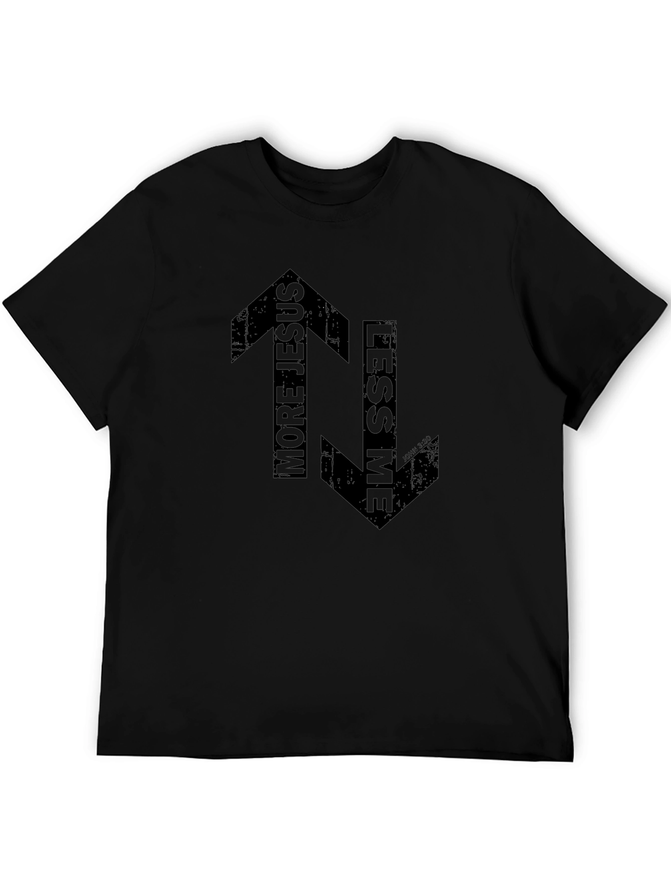 More Jesus Less Me Black Graphic T-Shirt