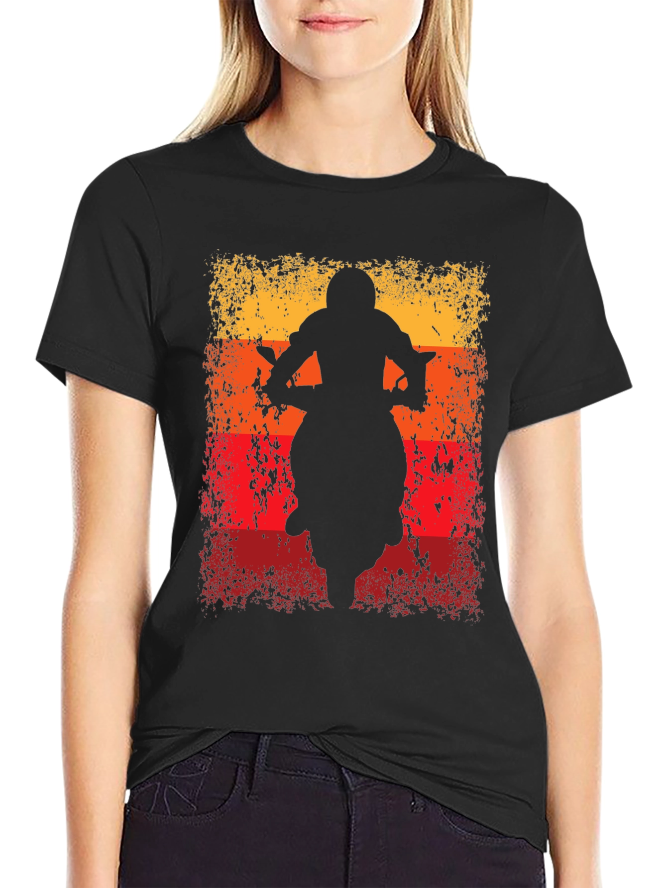 Retro Motorcycle Silhouette Graphic T-Shirt