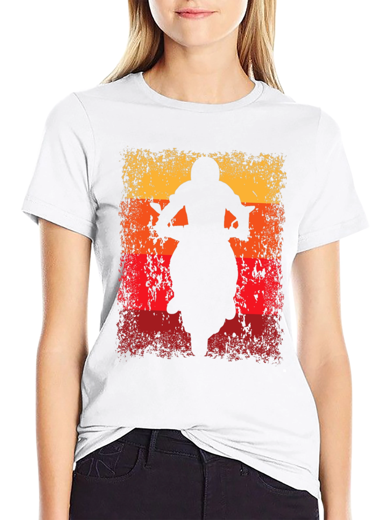 Retro Motorcycle Silhouette Graphic T-Shirt