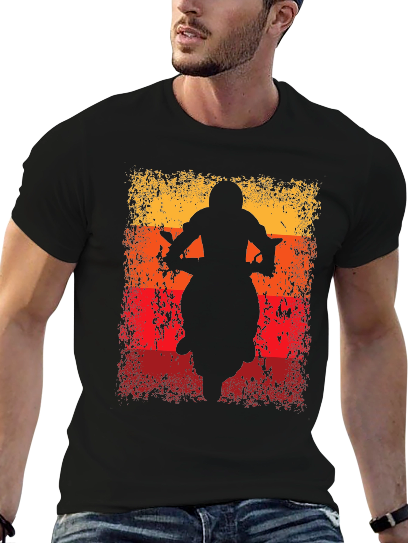 Retro Motorcycle Silhouette Graphic T-Shirt