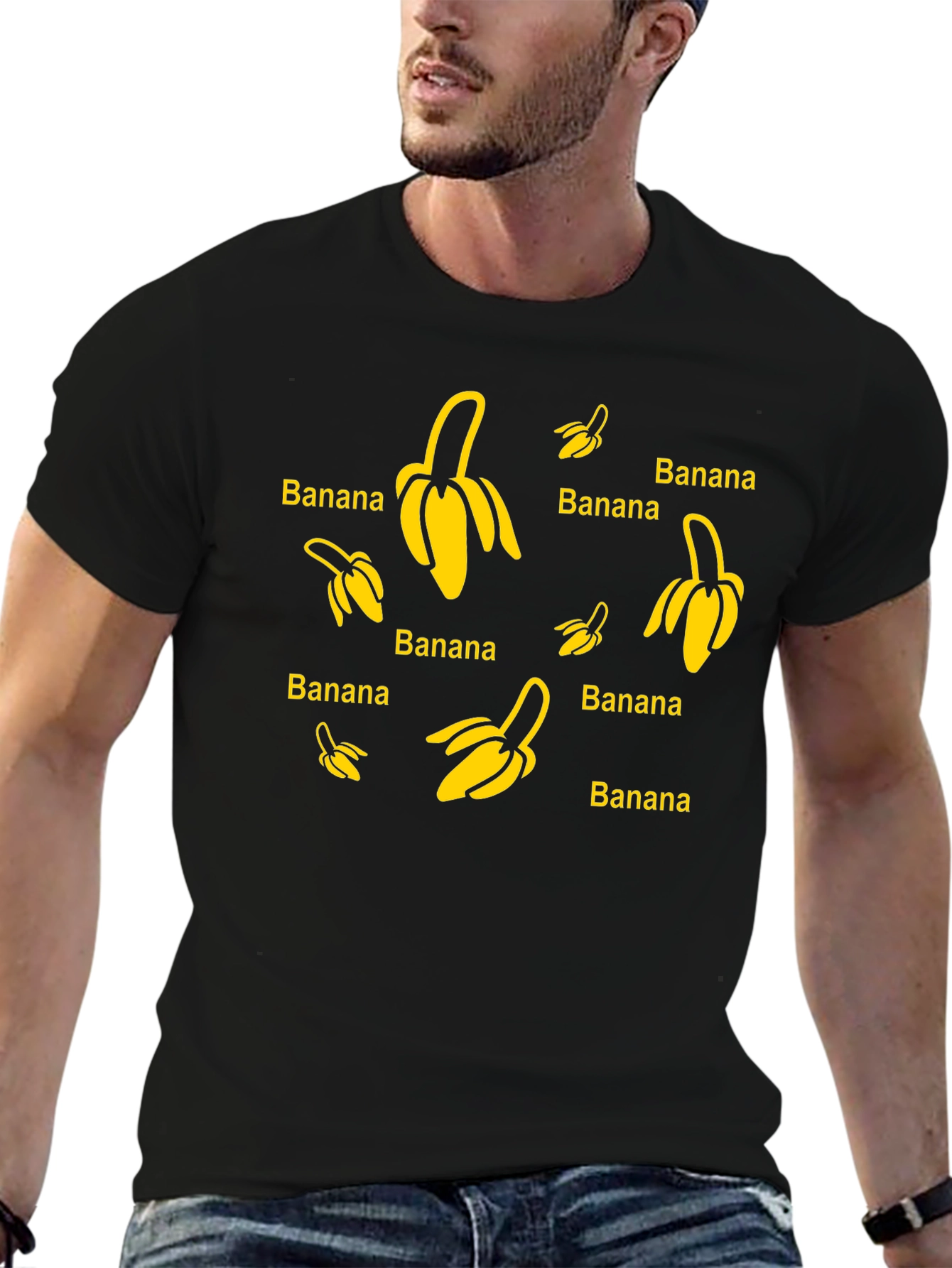 Banana Pattern Graphic T-Shirt - Trendy & Unique