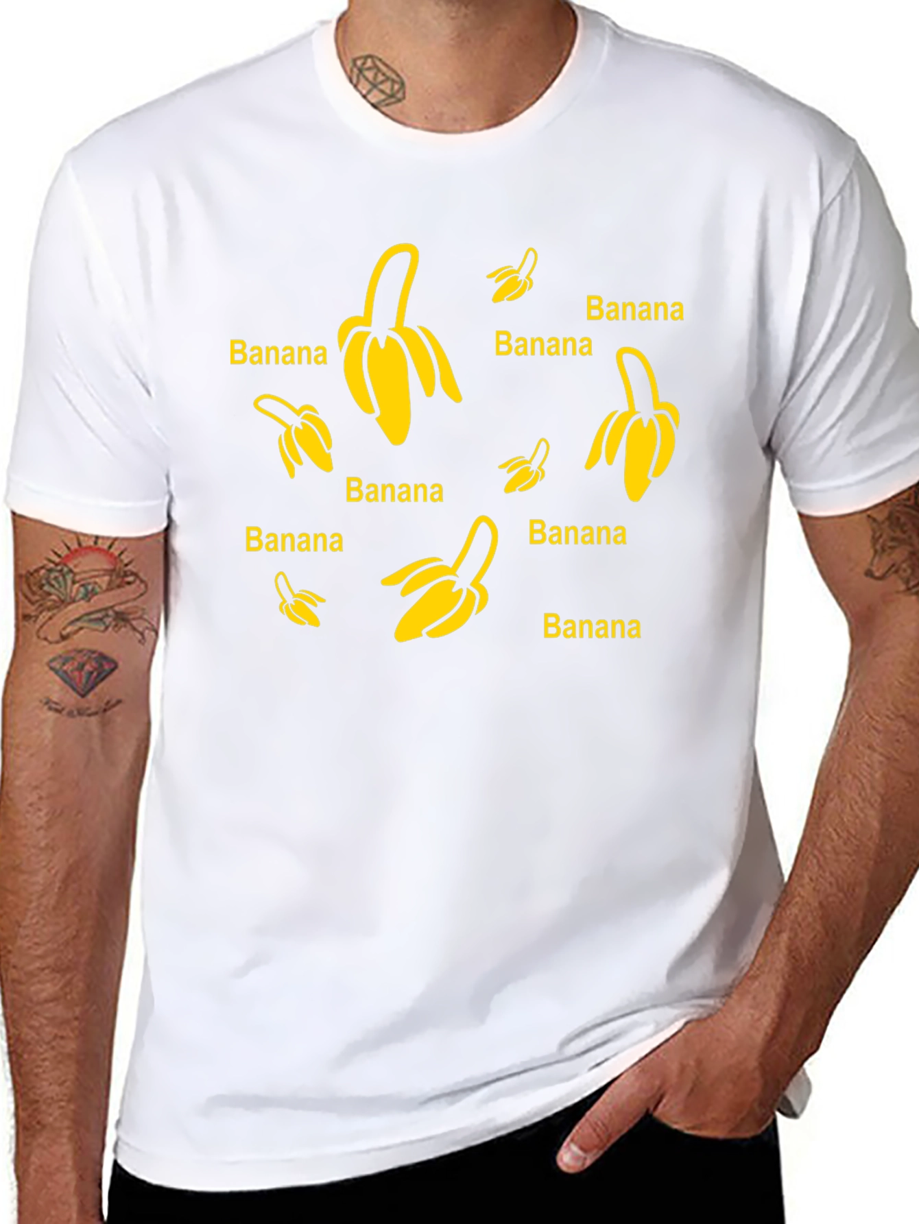 Banana Pattern Graphic T-Shirt - Trendy & Unique