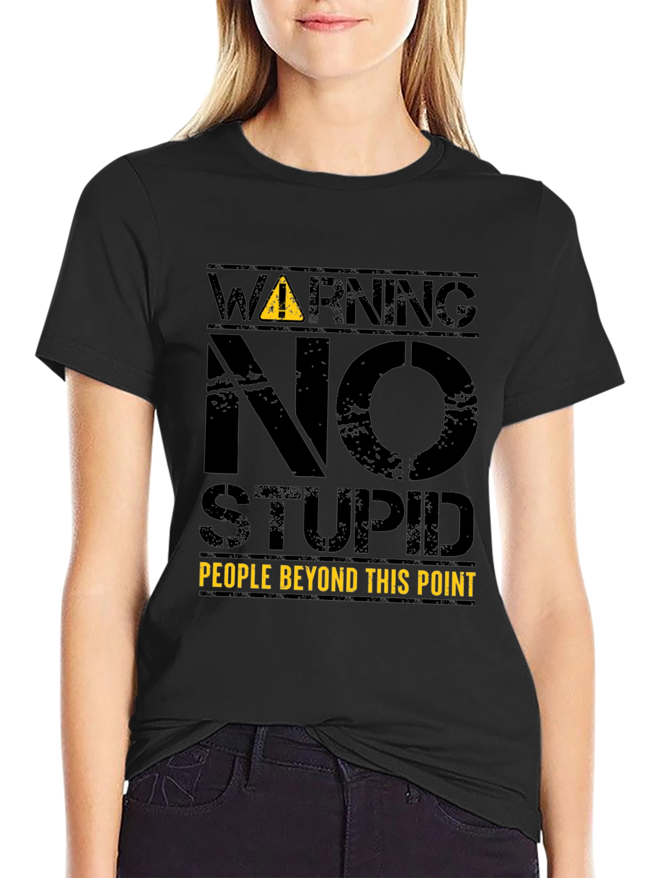 Warning: No Stupid People T-Shirt