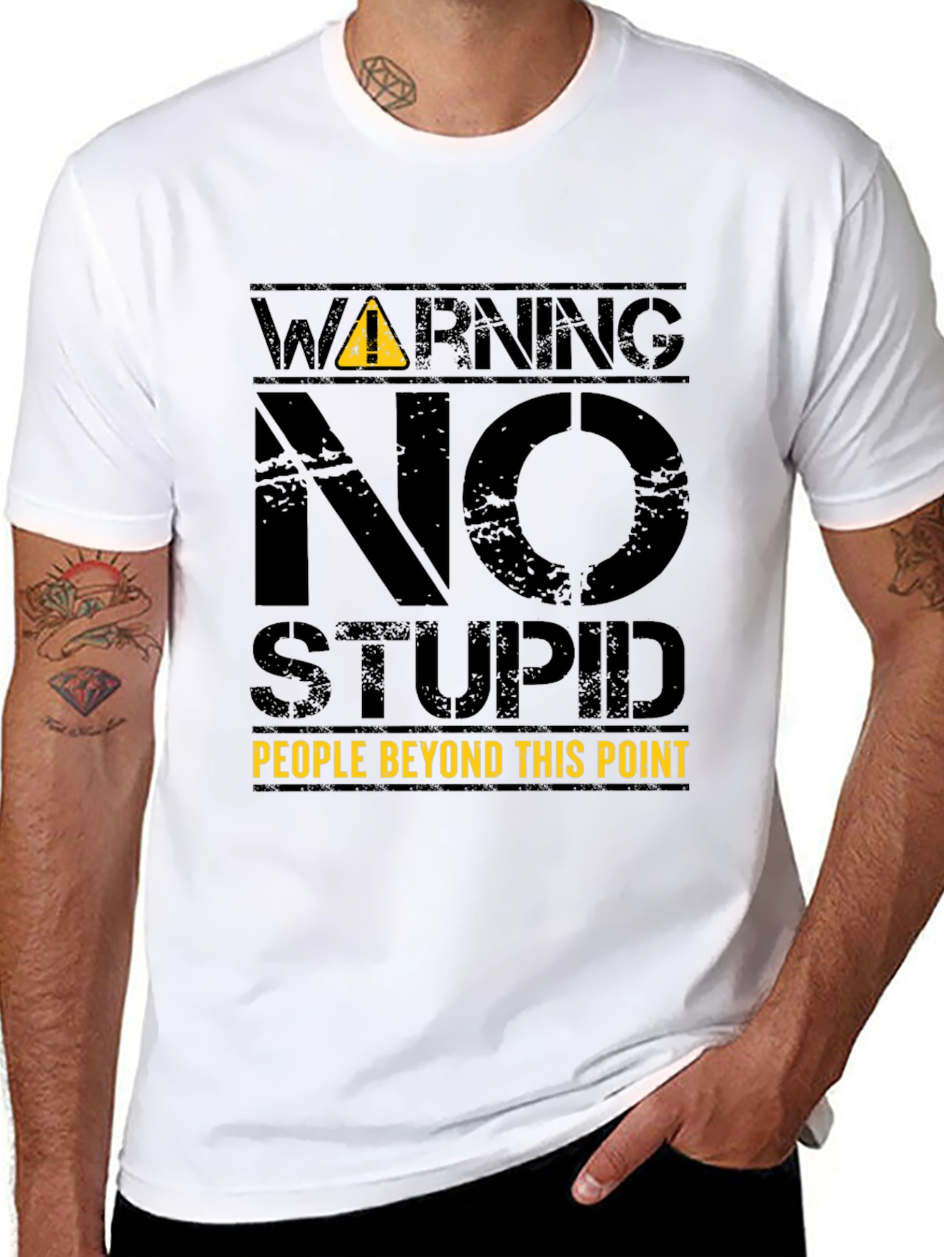 Warning: No Stupid People T-Shirt