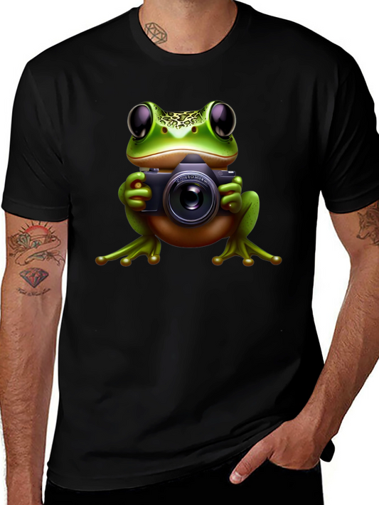 Frog Photographer Black T-Shirt