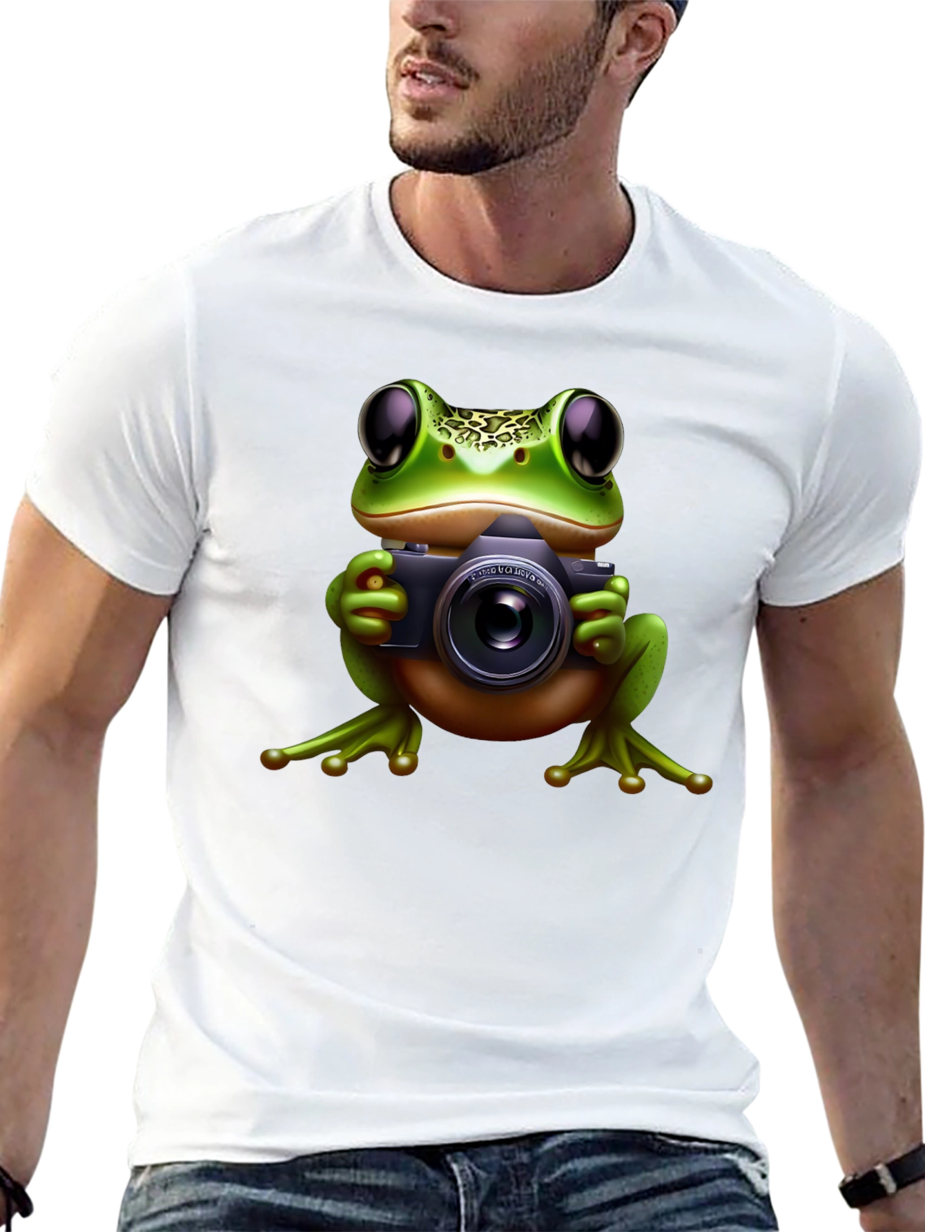 Frog Photographer Black T-Shirt