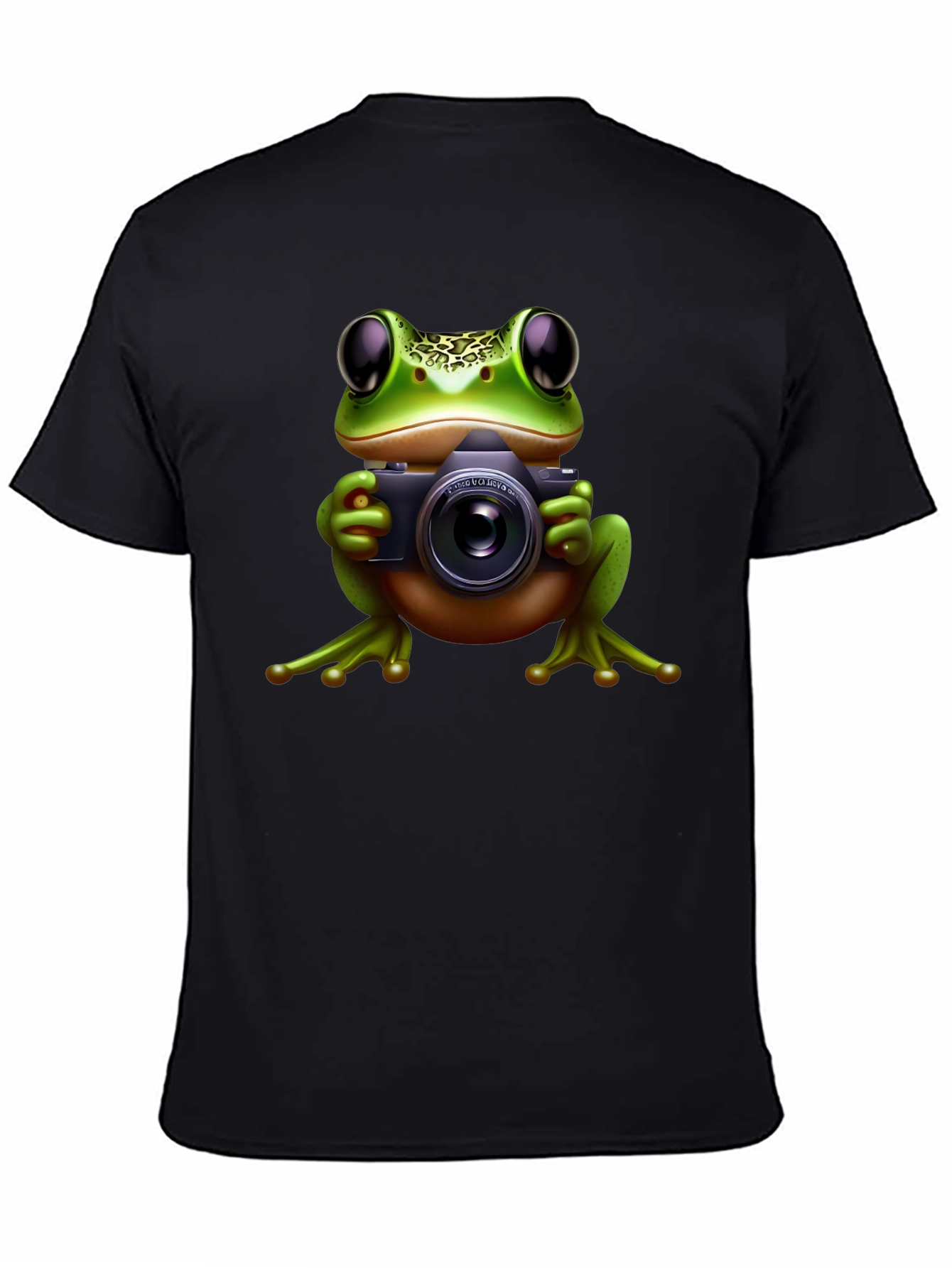 Frog Photographer Black T-Shirt