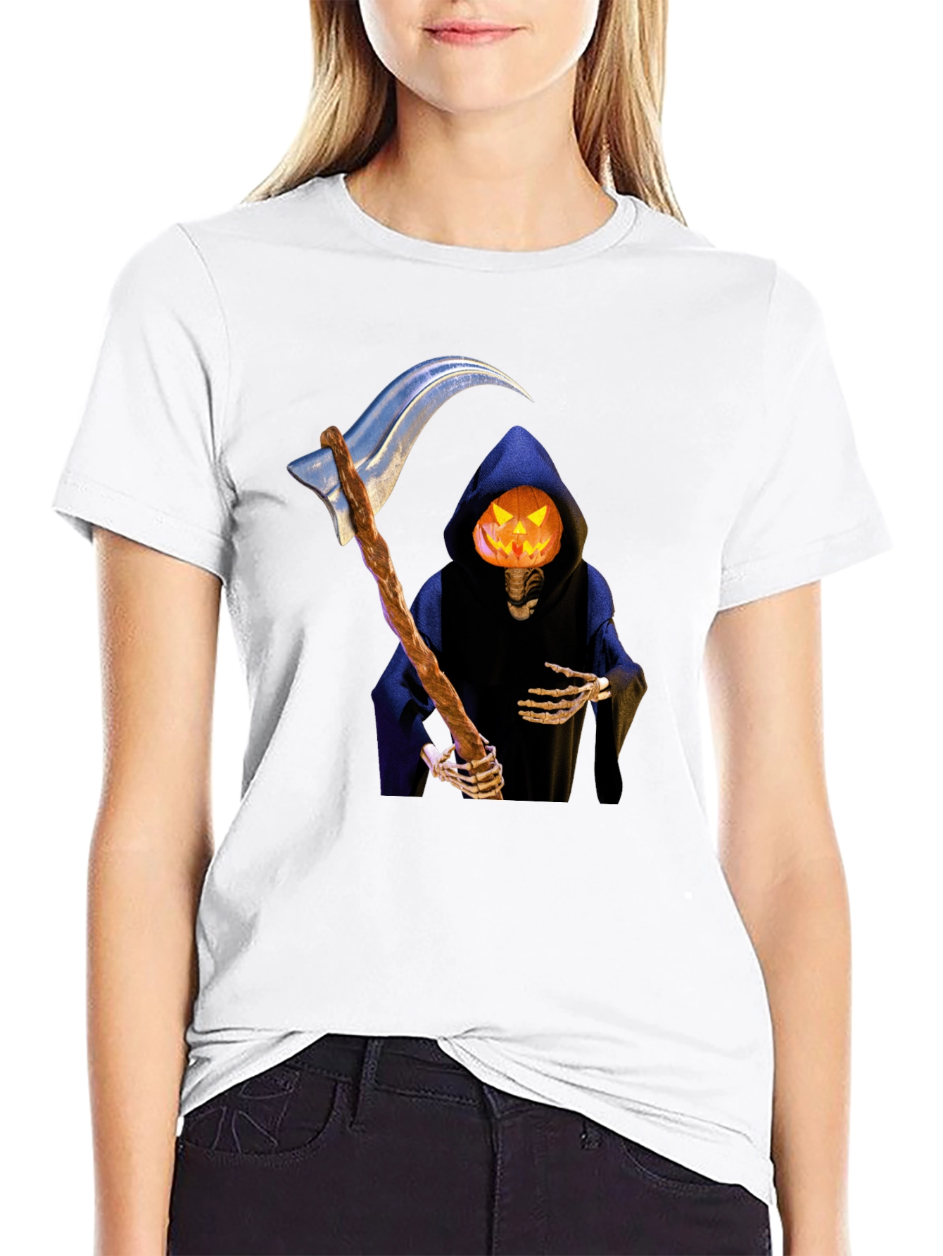 Grim Reaper Pumpkin Head T-Shirt
