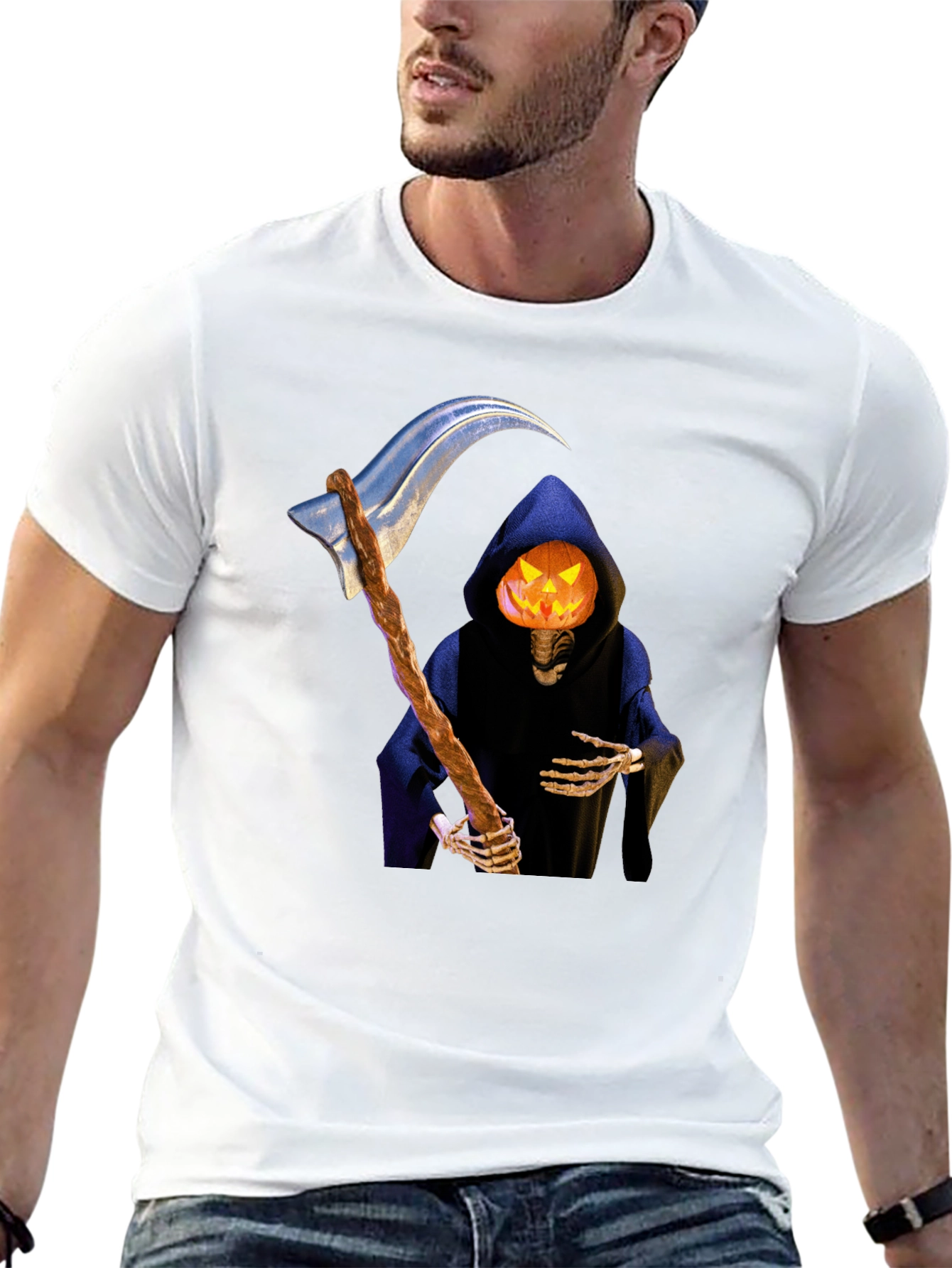 Grim Reaper Pumpkin Head T-Shirt