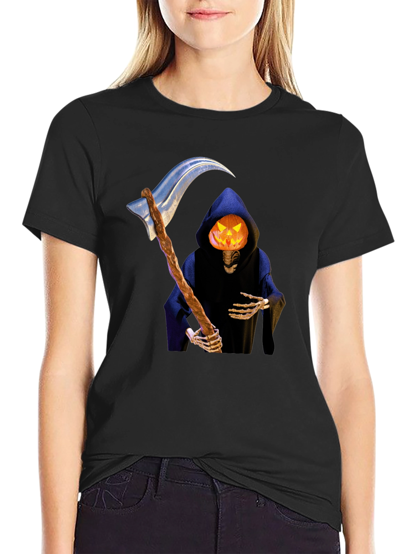 Grim Reaper Pumpkin Head T-Shirt