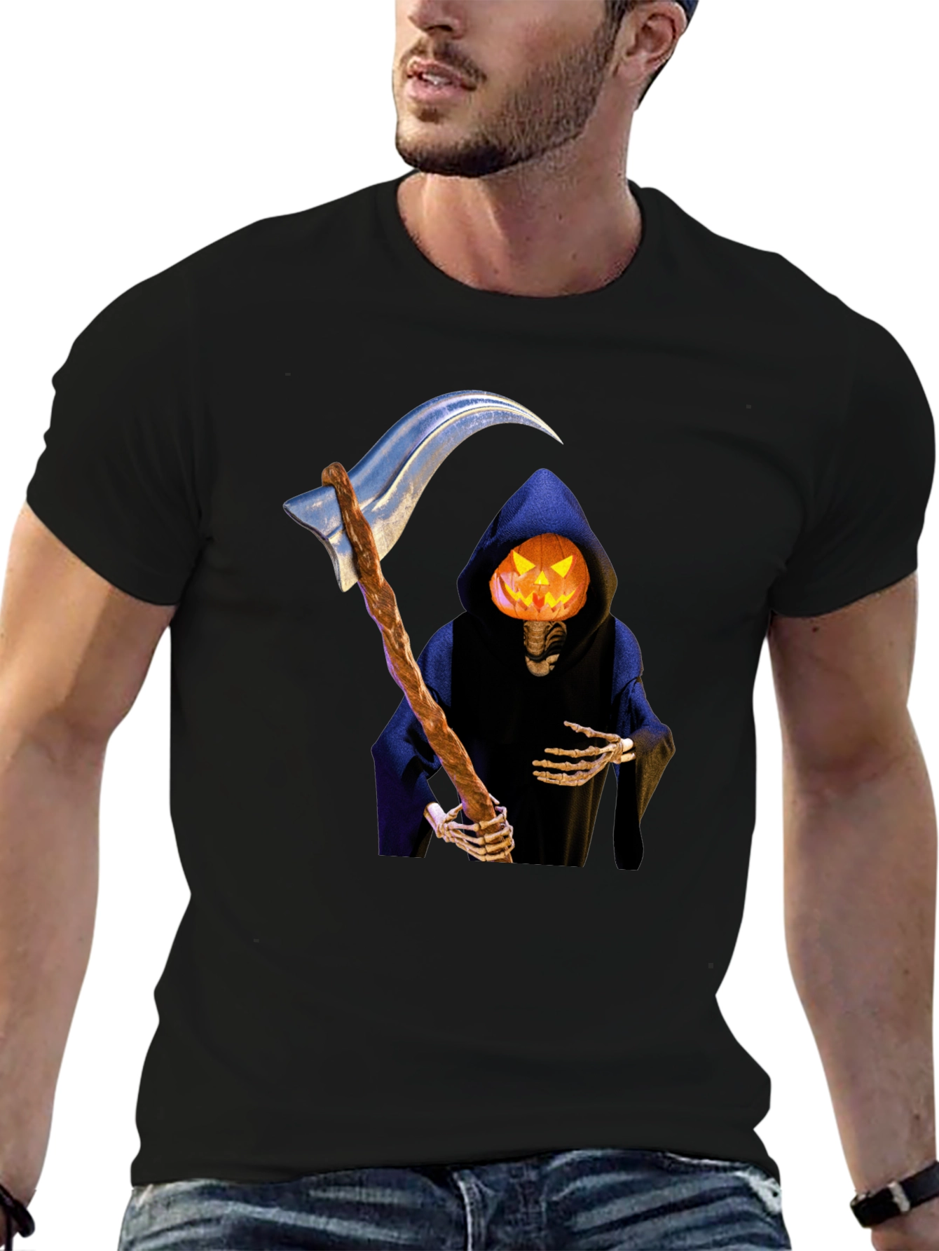 Grim Reaper Pumpkin Head T-Shirt