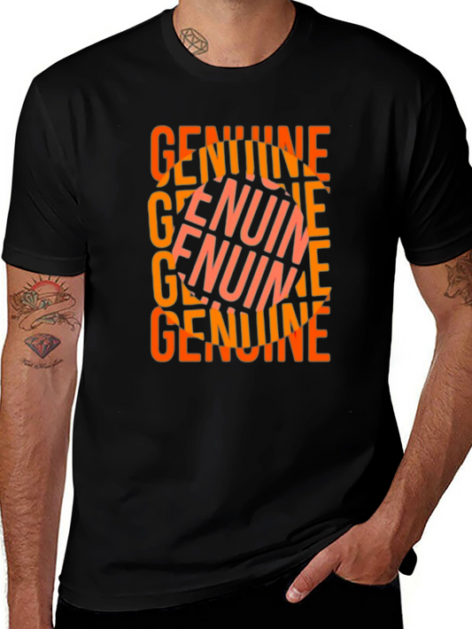 Genuine Word Art T-Shirt - Black