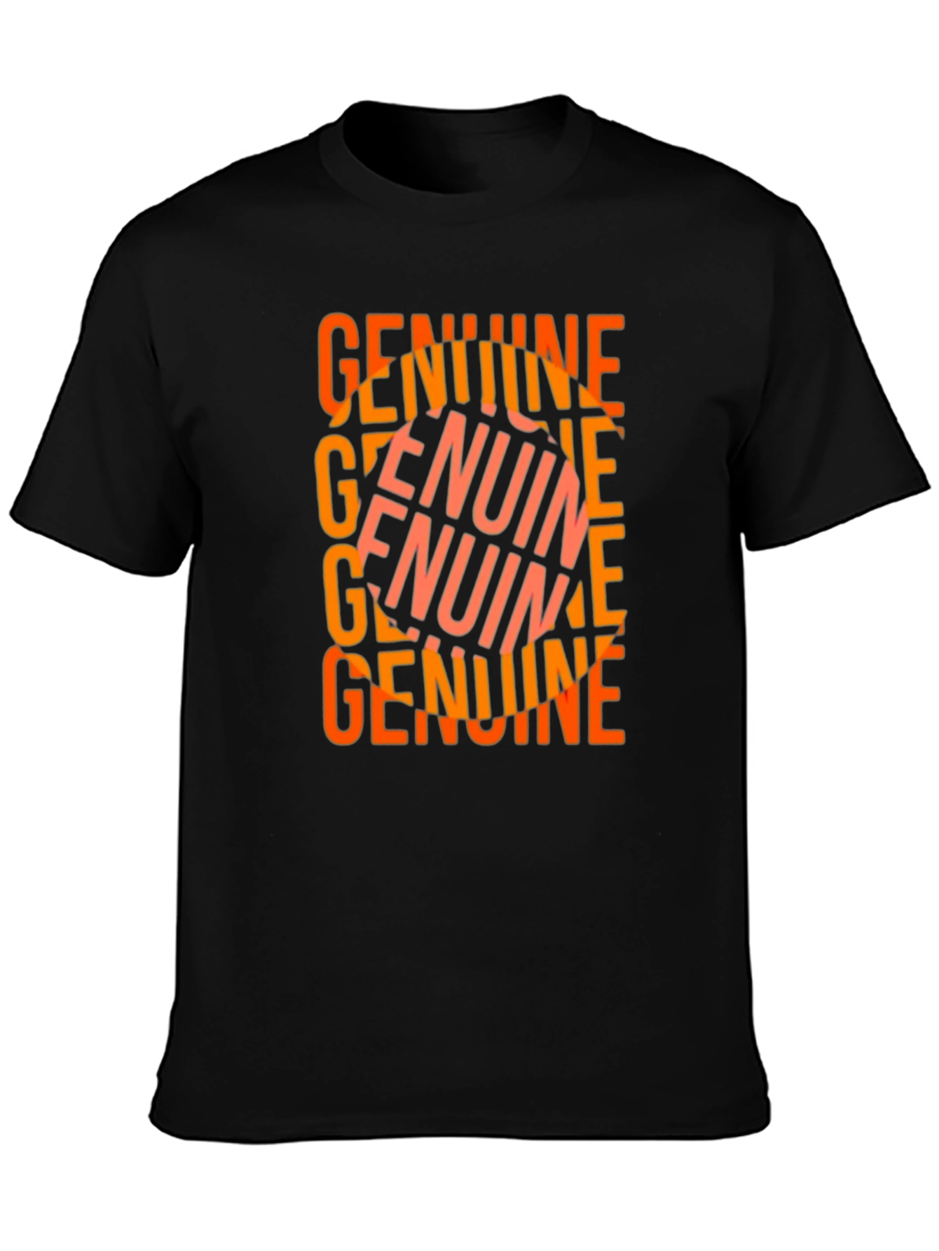 Genuine Word Art T-Shirt - Black