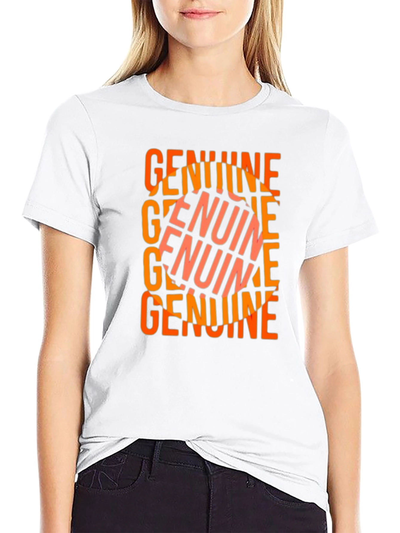 Genuine Word Art T-Shirt - Black