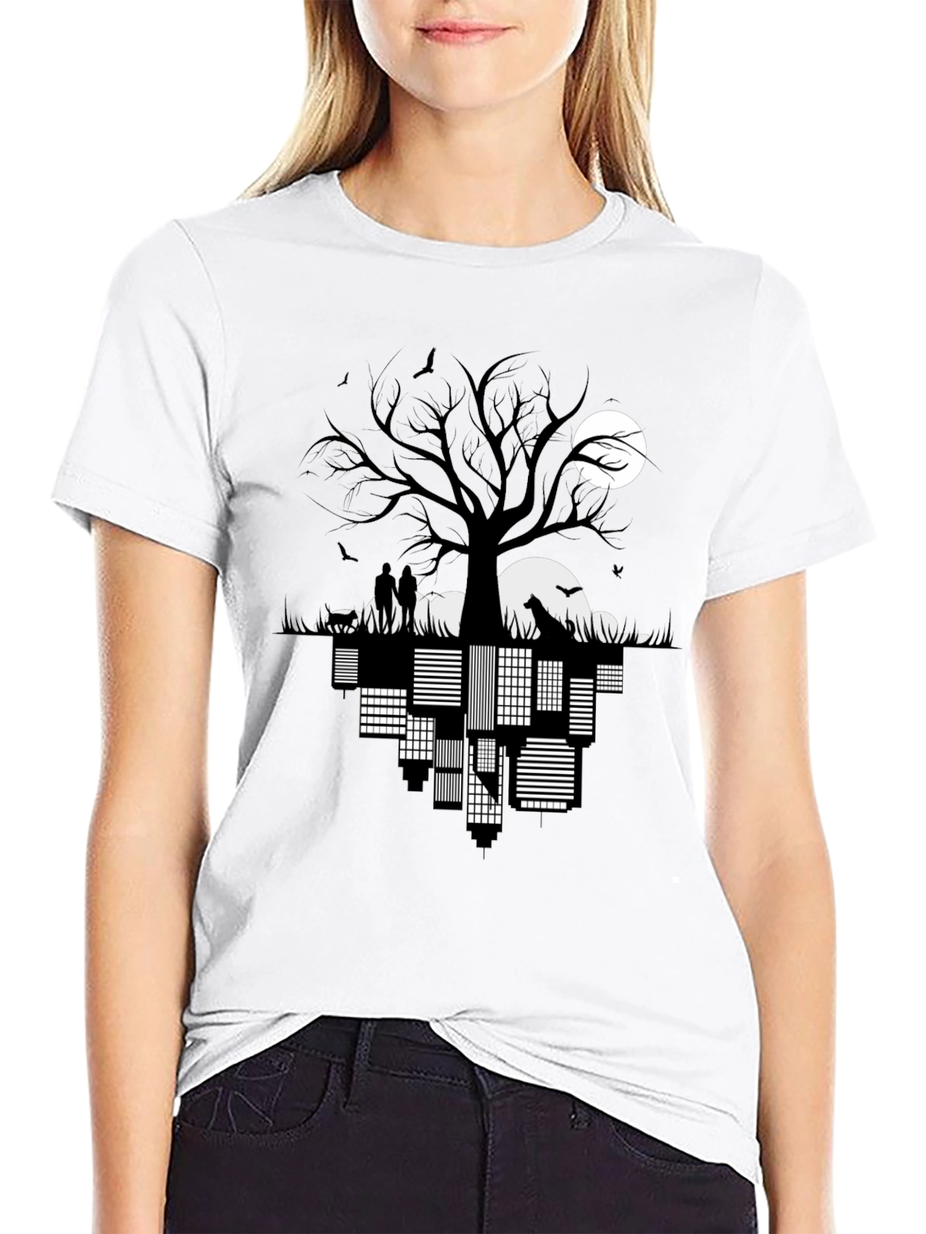 Cityscape Silhouette Graphic Tee
