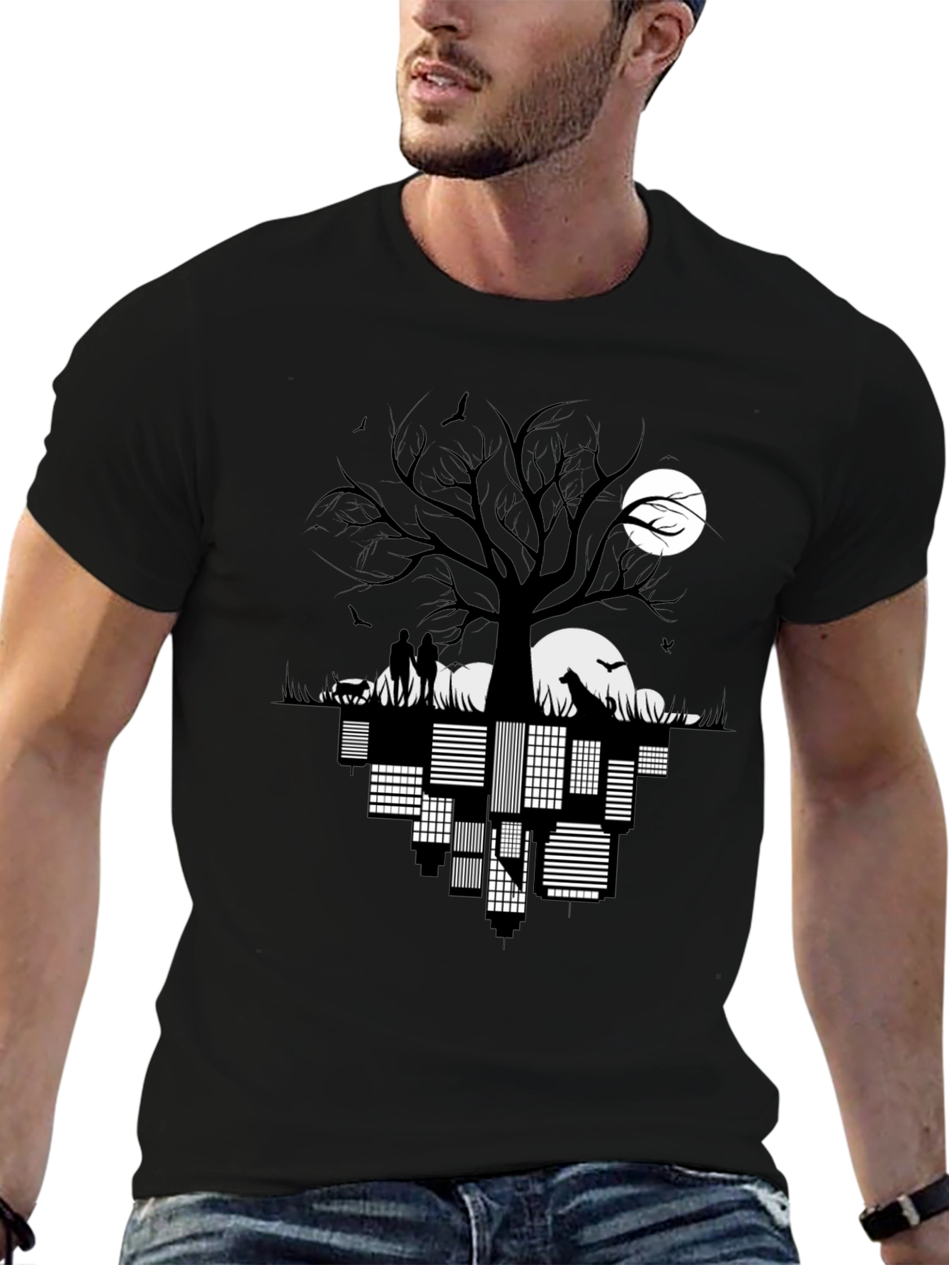 Cityscape Silhouette Graphic Tee