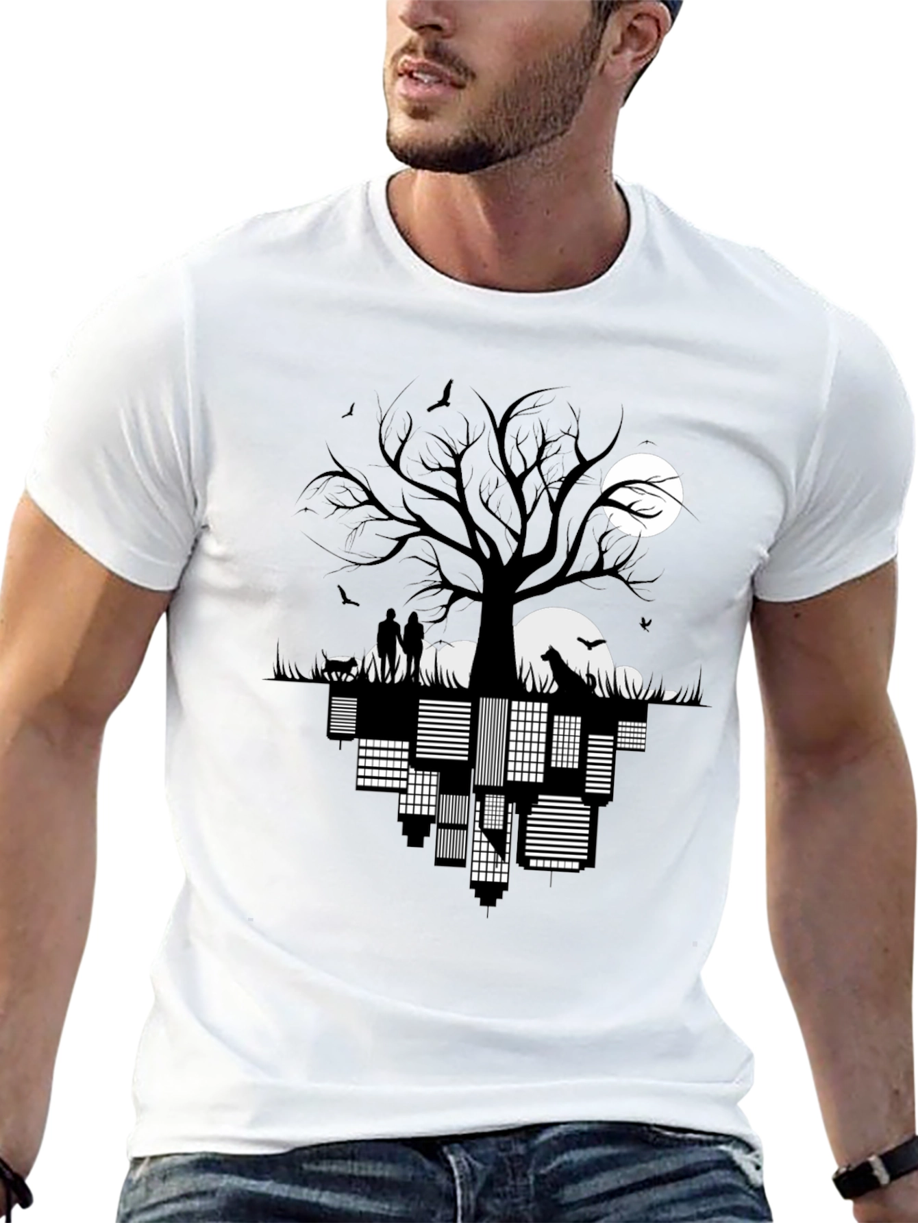 Cityscape Silhouette Graphic Tee