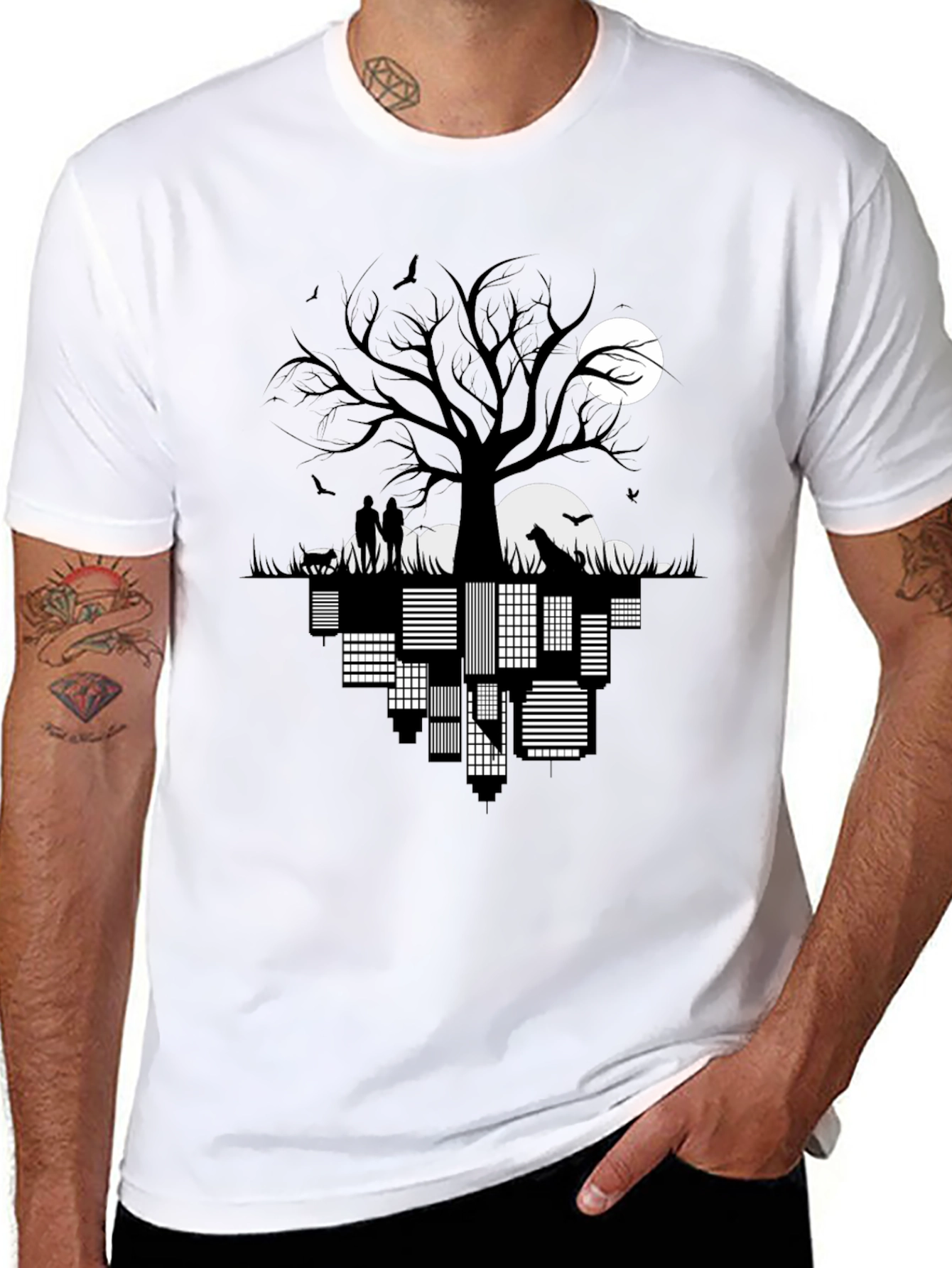 Cityscape Silhouette Graphic Tee