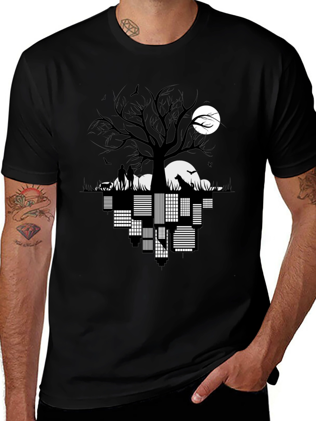 Cityscape Silhouette Graphic Tee