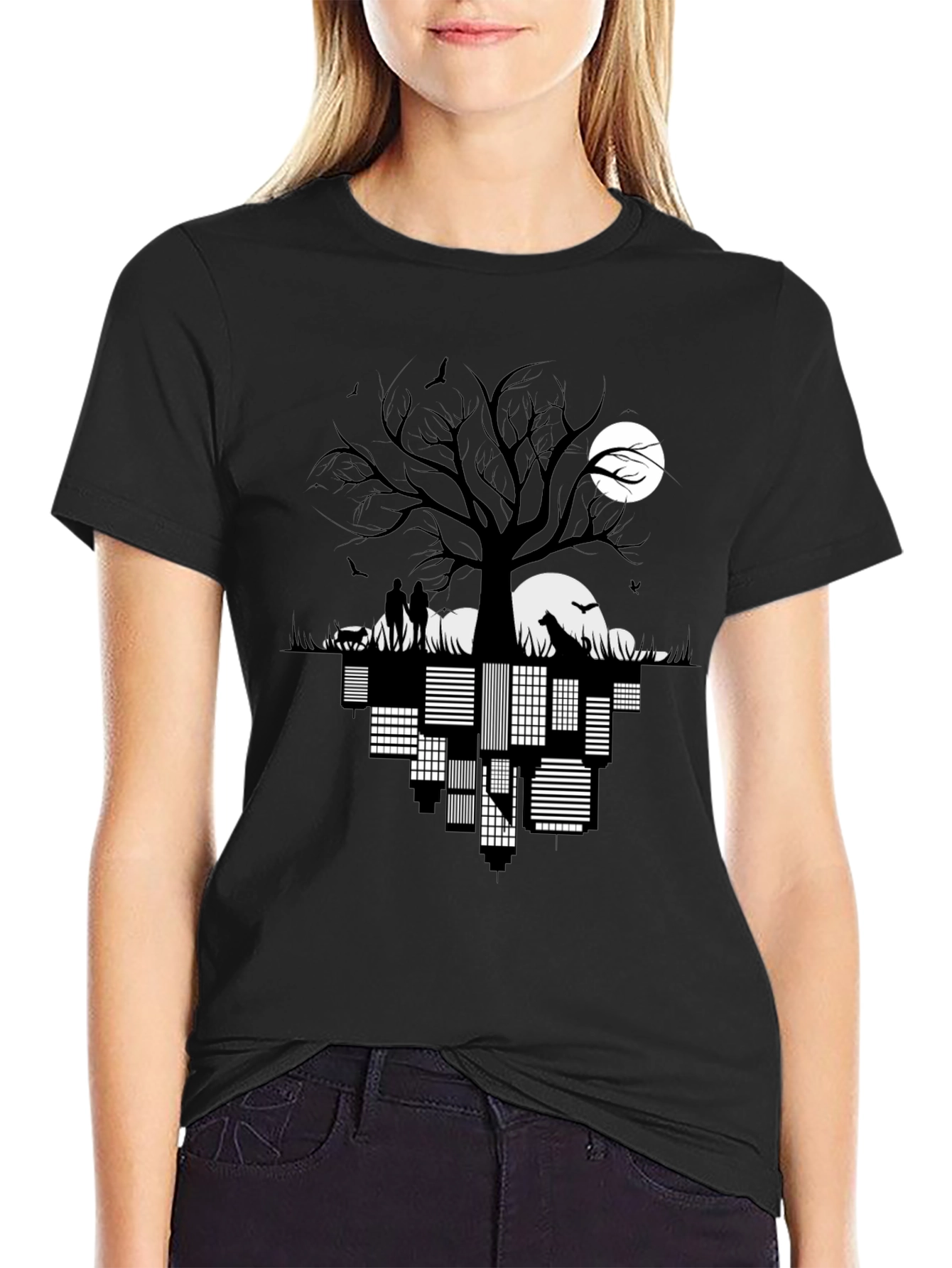 Cityscape Silhouette Graphic Tee