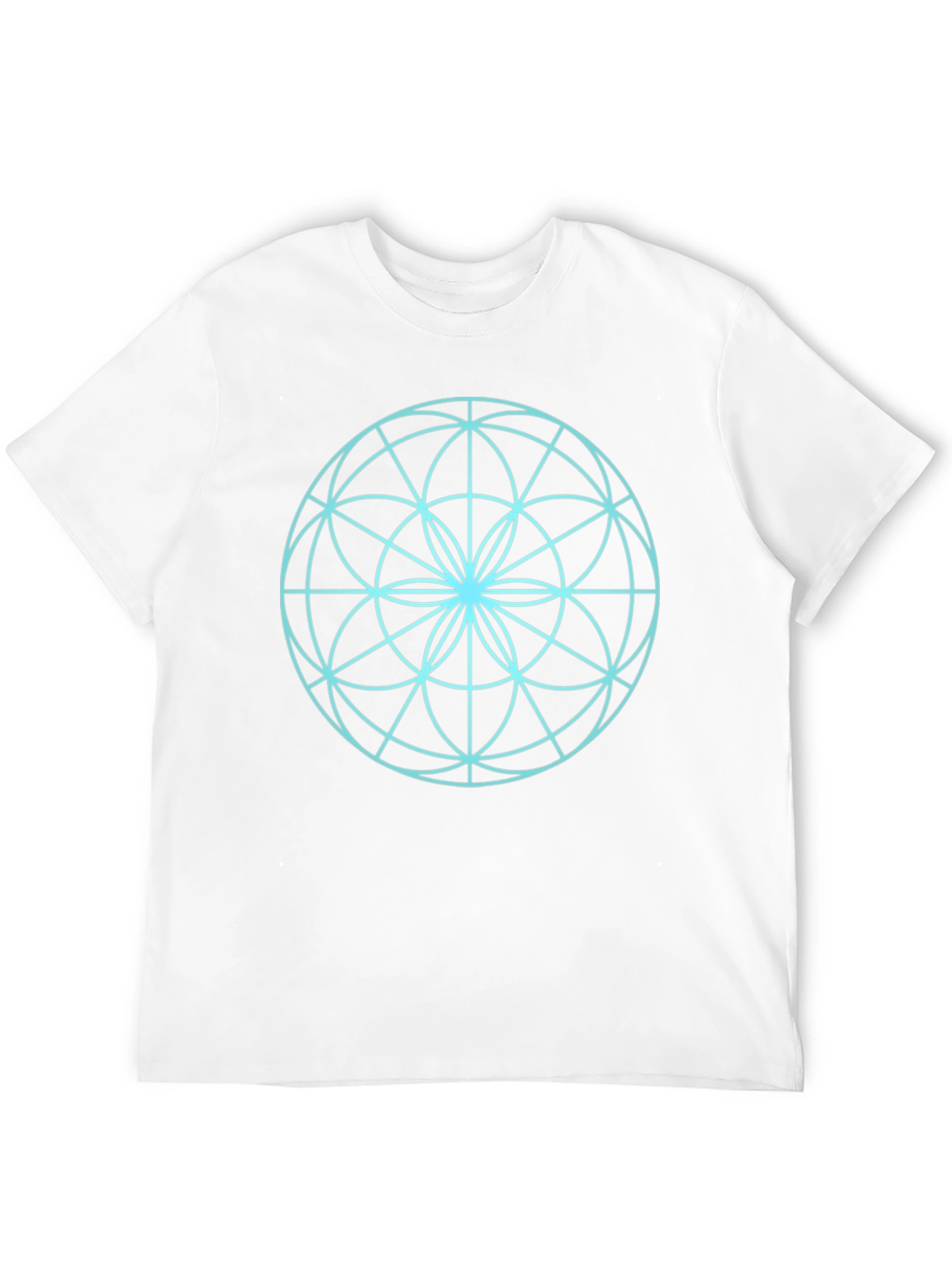 Geometric Circle Design Black T-Shirt