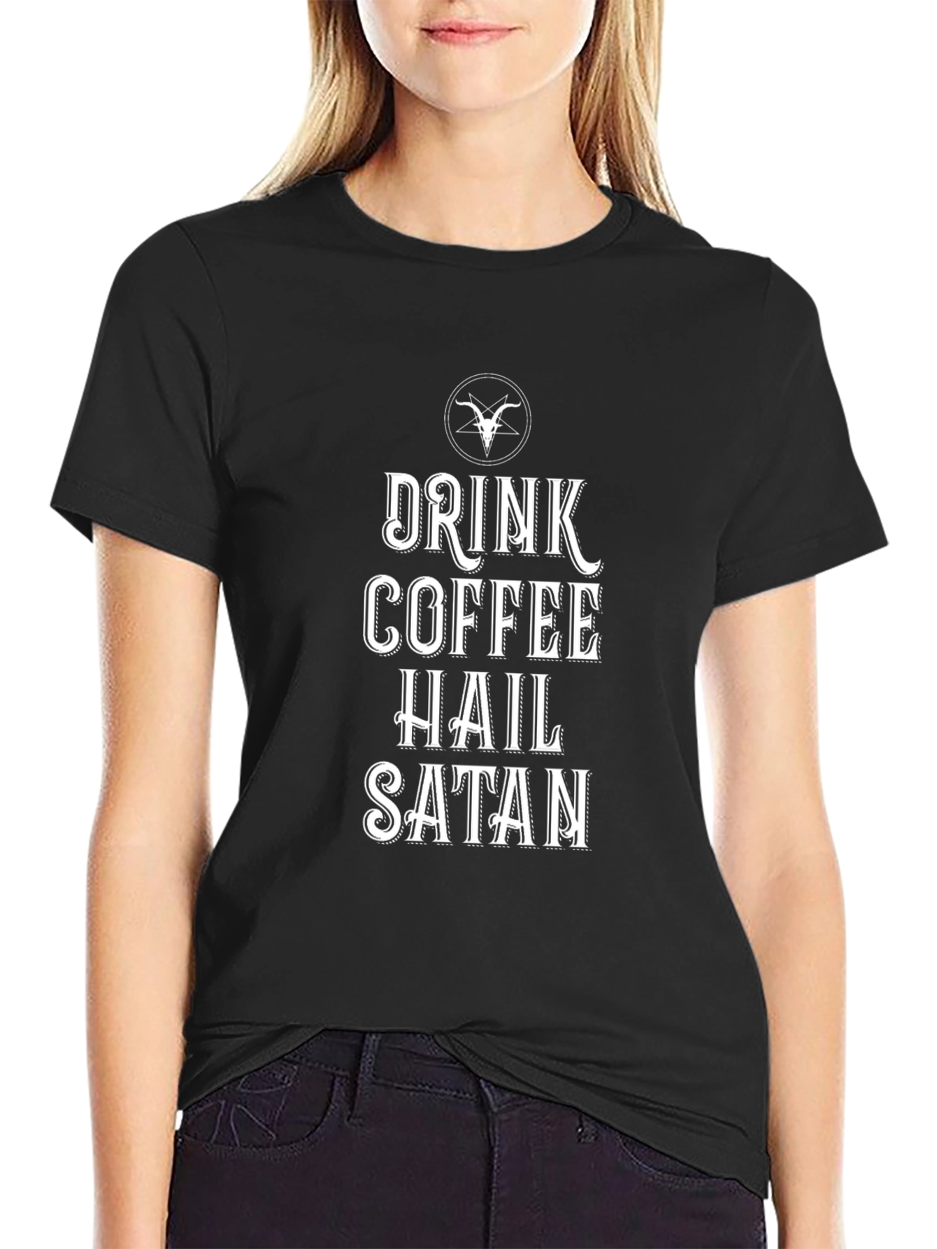 Drink Coffee Hail Satan Graphic Tee