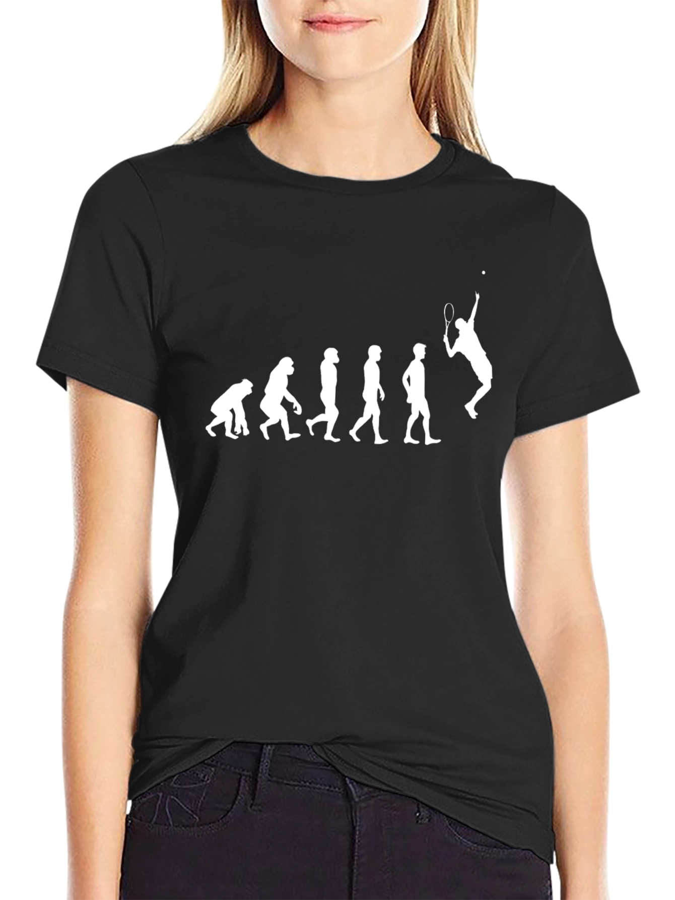 Tennis Evolution T-Shirt - Black Graphic Tee