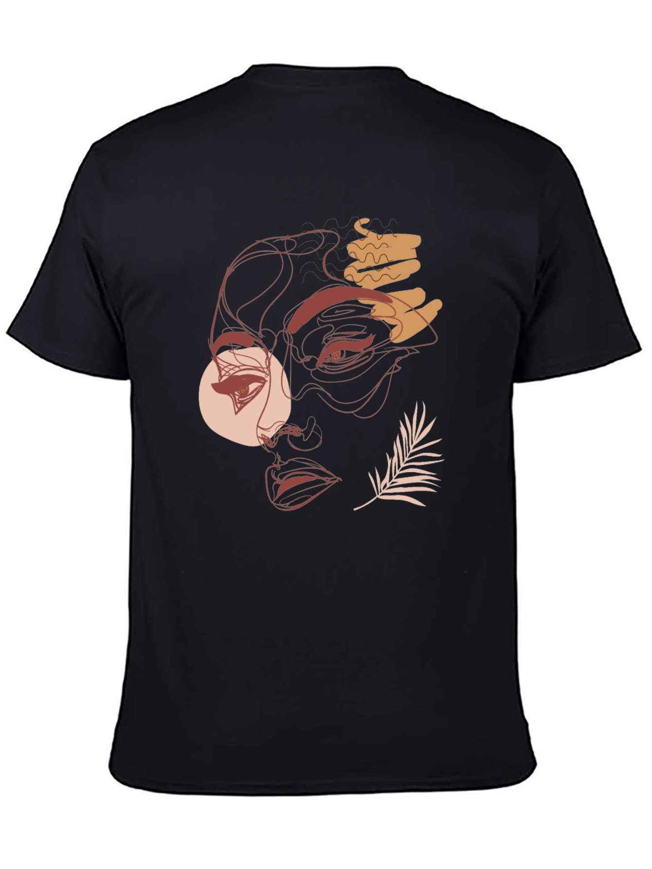 Abstract Face Graphic Tee - Modern Line Art T-Shirt