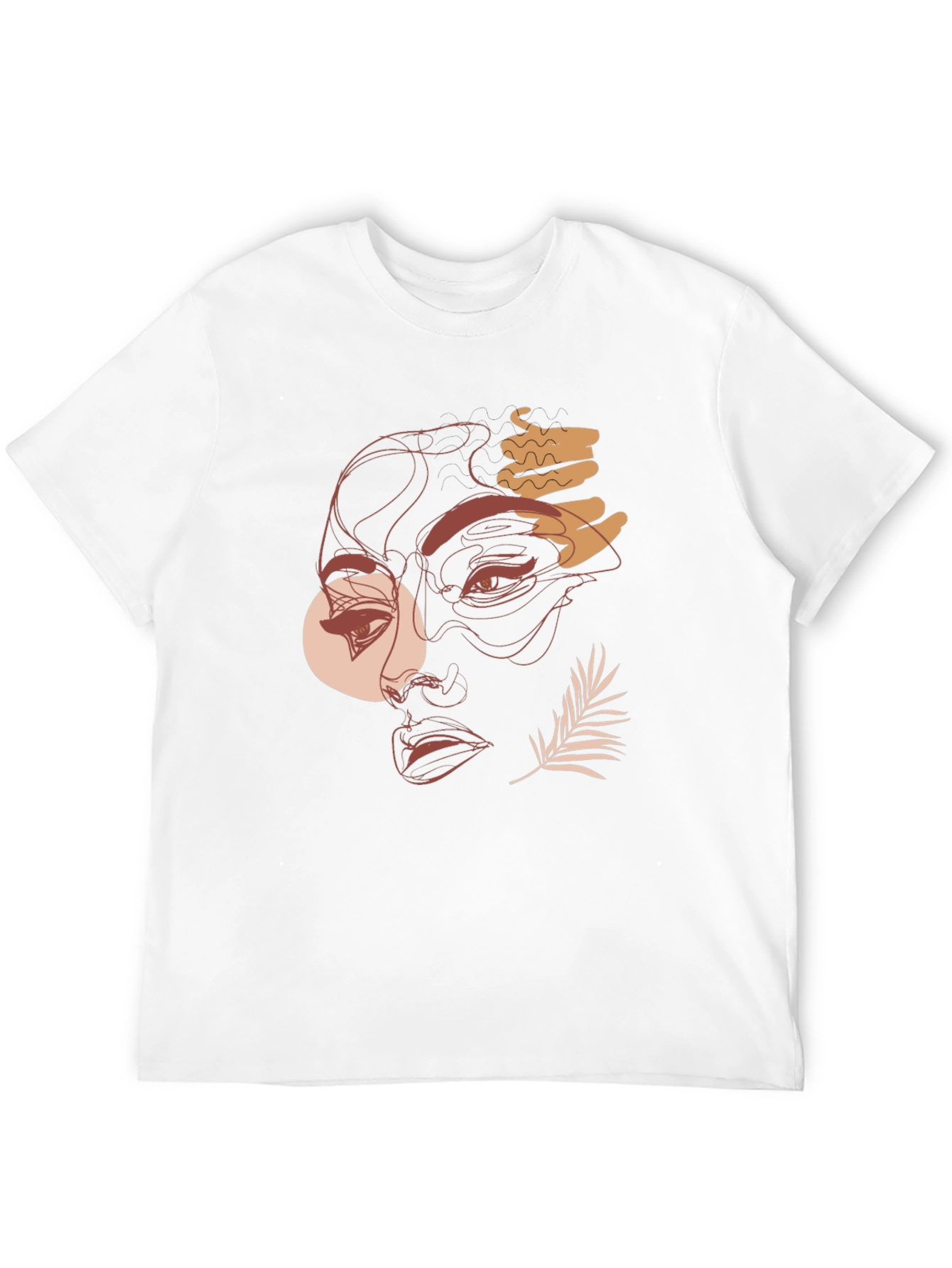 Abstract Face Graphic Tee - Modern Line Art T-Shirt