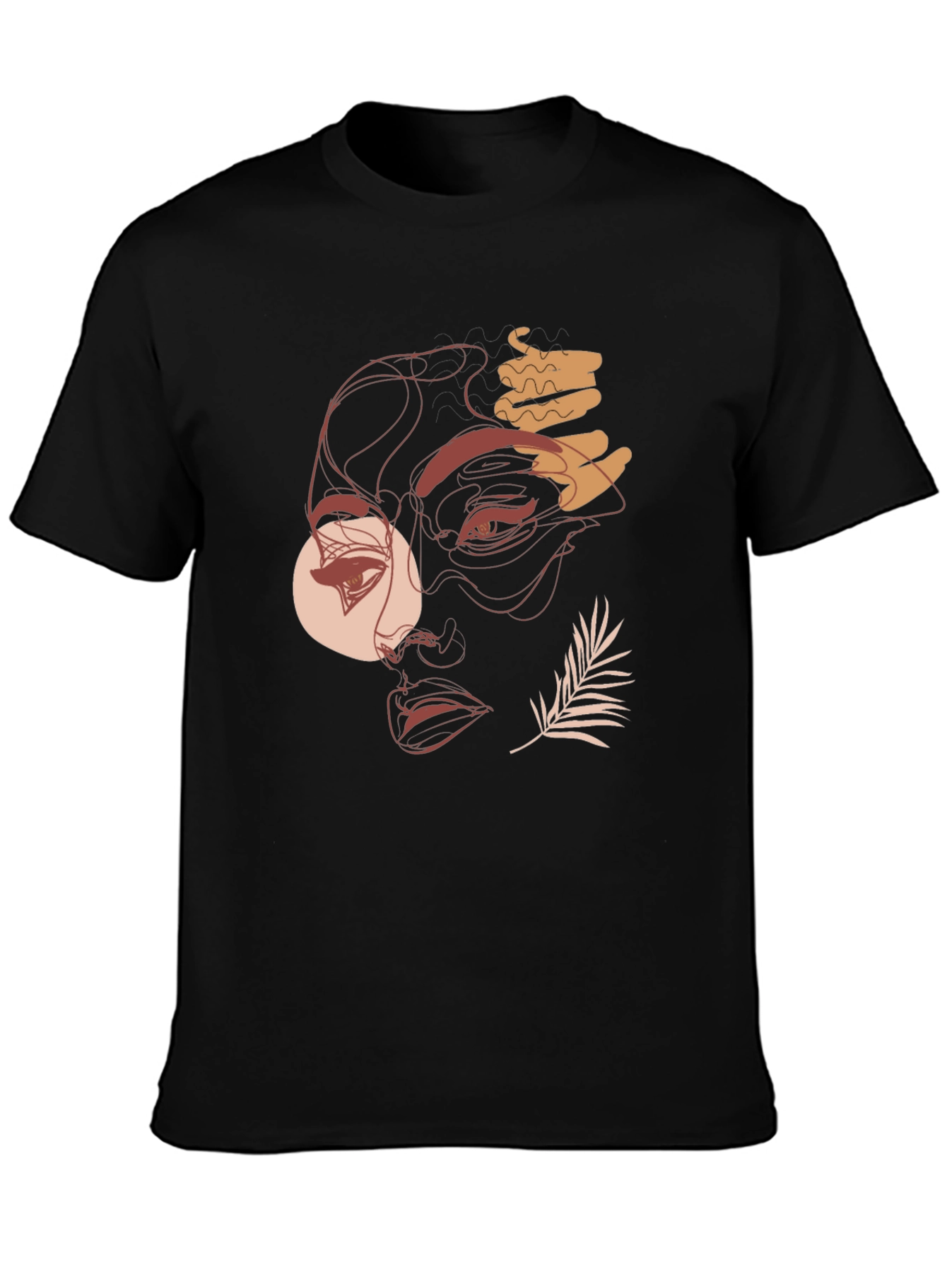 Abstract Face Graphic Tee - Modern Line Art T-Shirt
