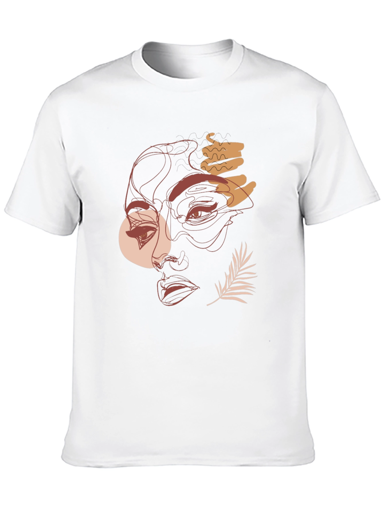 Abstract Face Graphic Tee - Modern Line Art T-Shirt