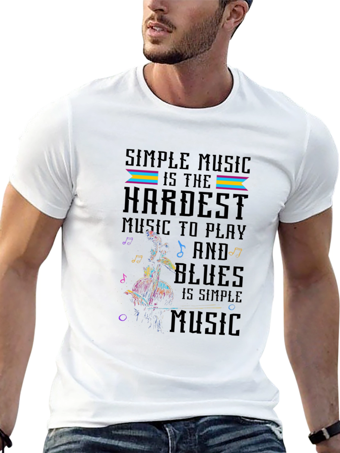 Simple Music Hardest to Play Graphic T-Shirt