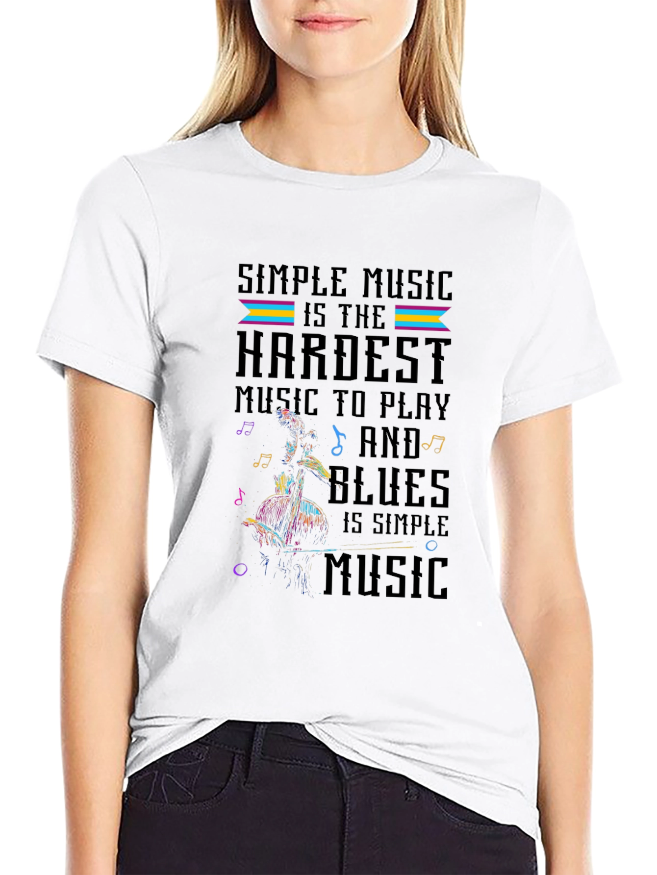 Simple Music Hardest to Play Graphic T-Shirt