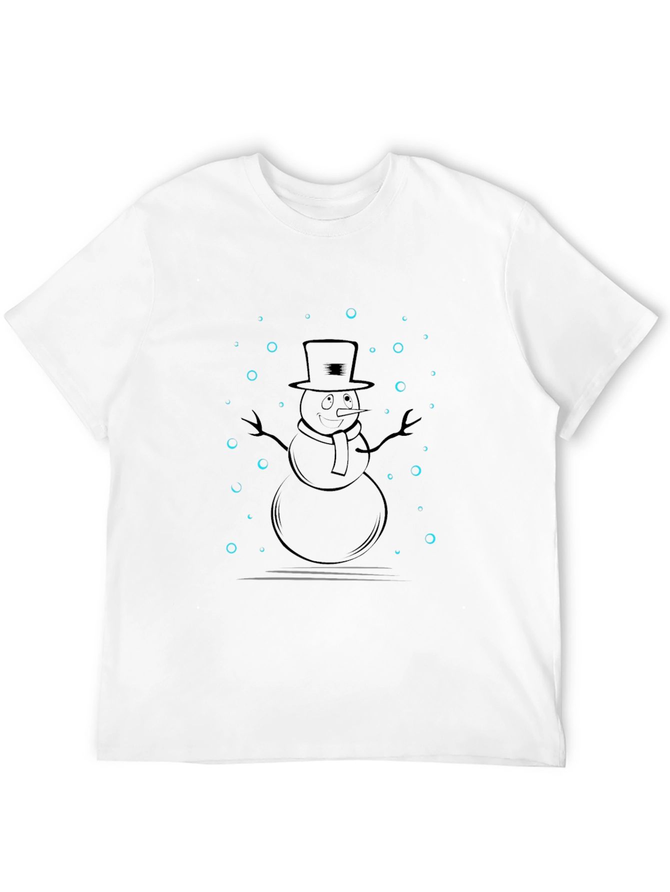 Snowman Graphic Tee - Black Casual Shirt