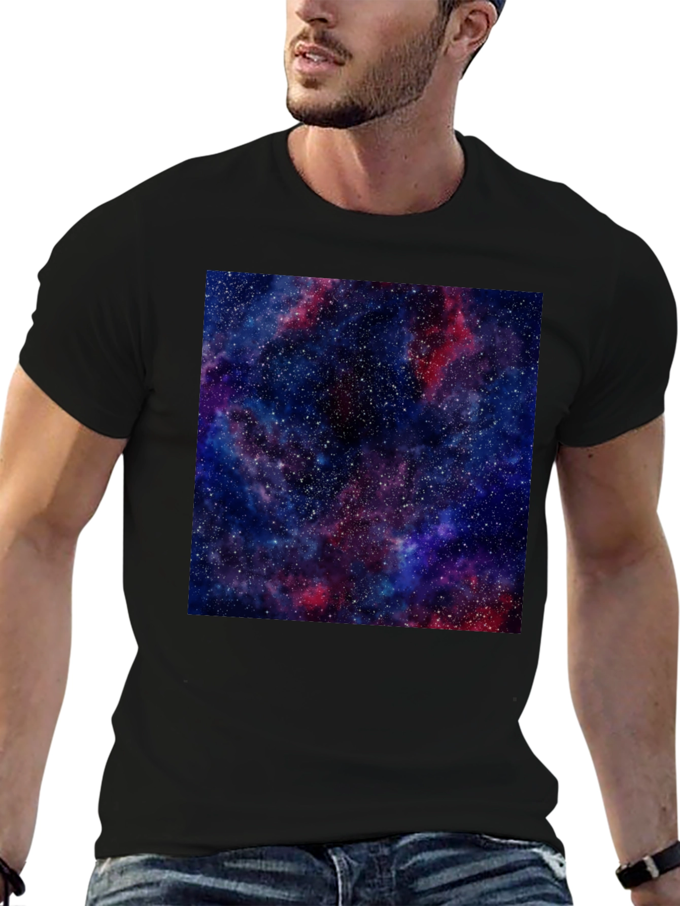 Nebula Print Black T-Shirt