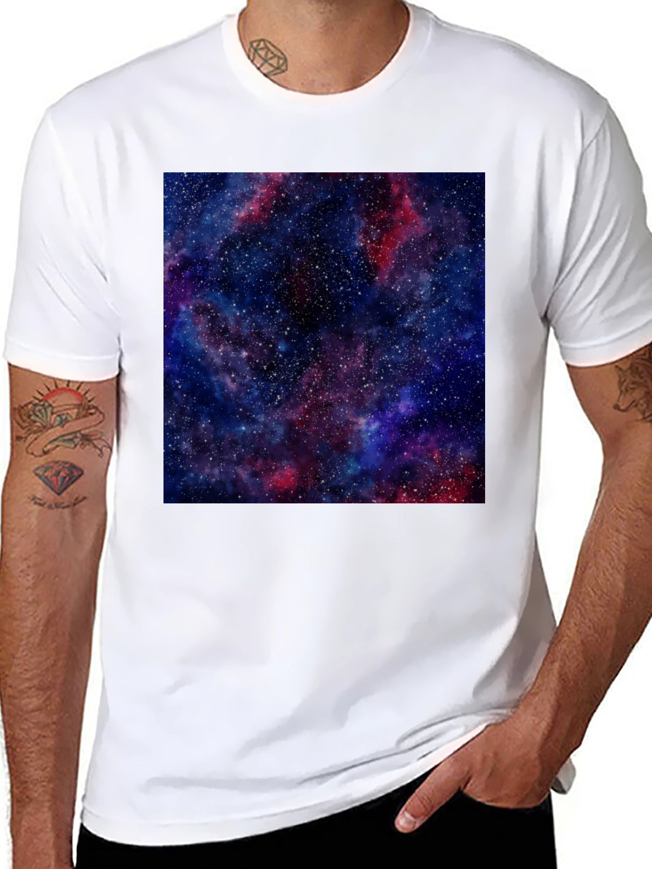 Nebula Print Black T-Shirt