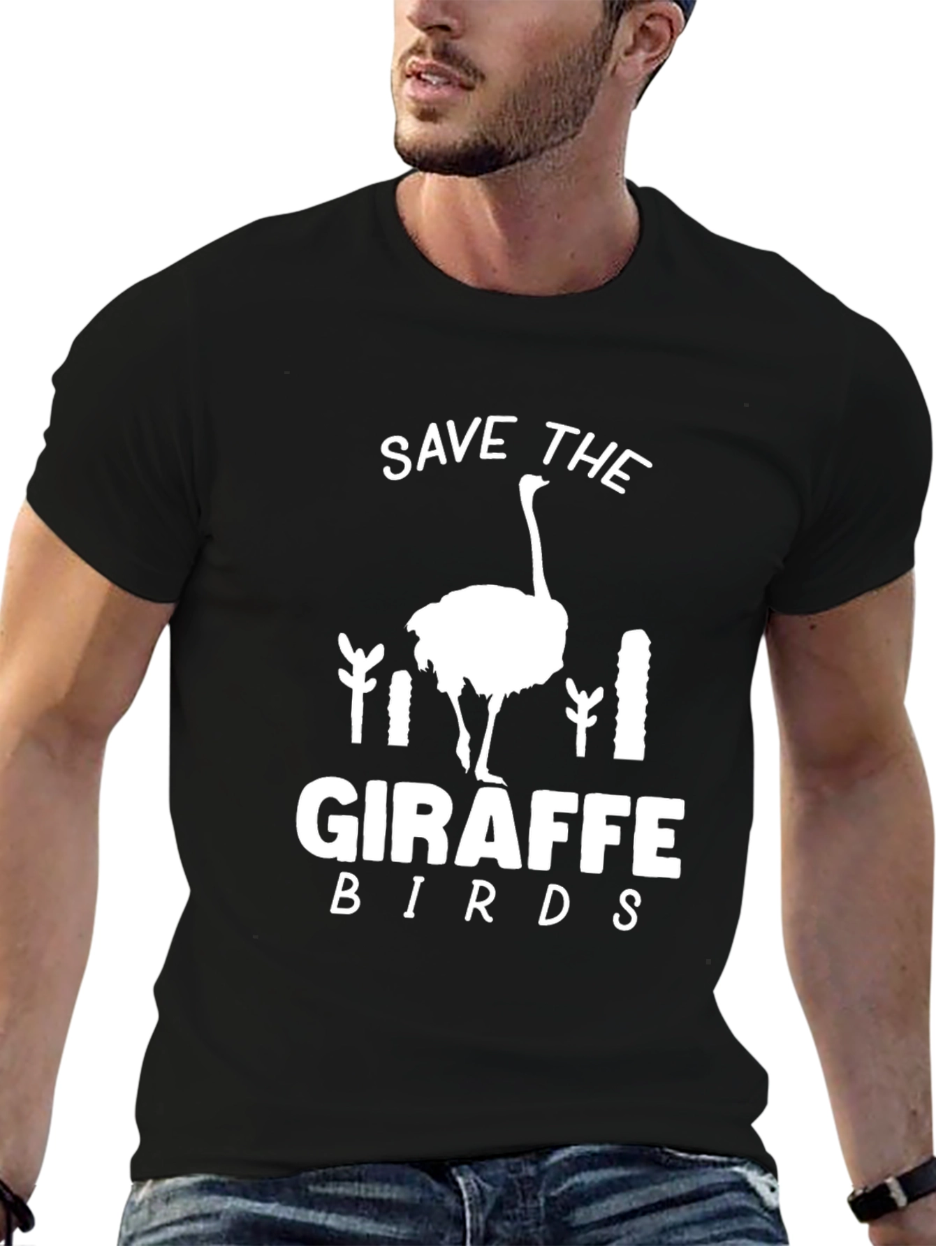 Save The Giraffe Birds Graphic Tee