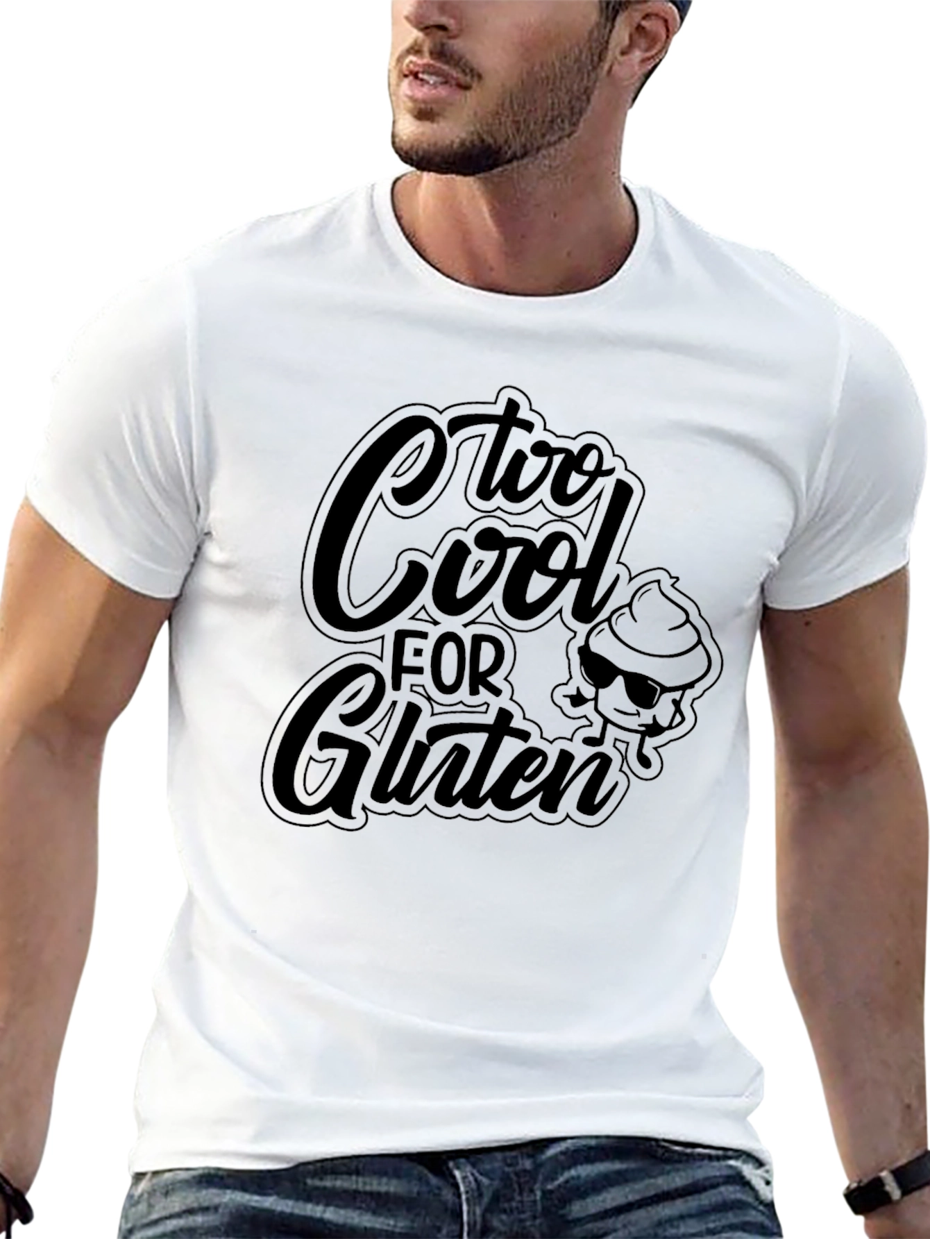 Too Cool for Gluten Black Graphic Tee